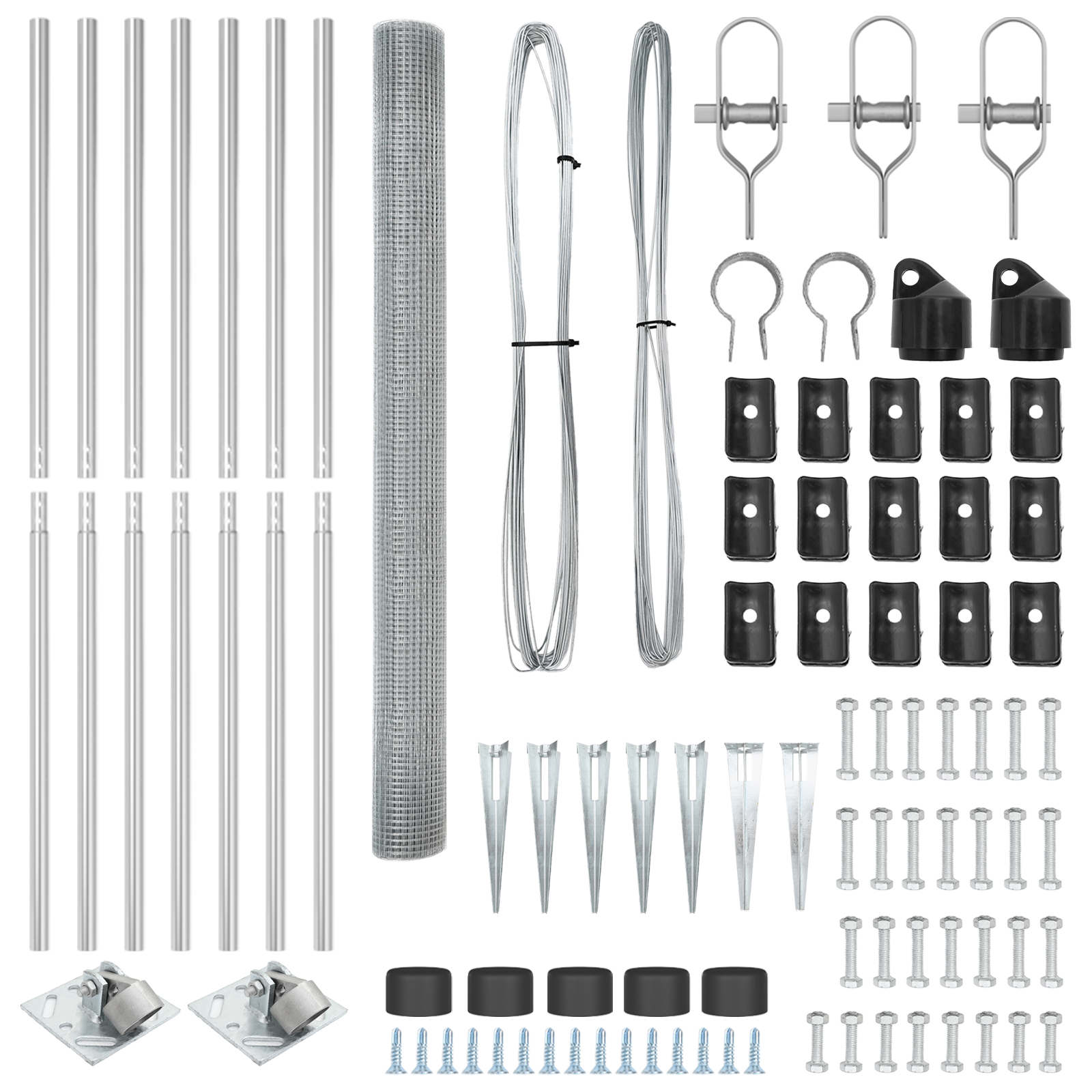 Fence Post Set Set of 2 Galvanised steel 10 x 1.5 m Durable - Image 5