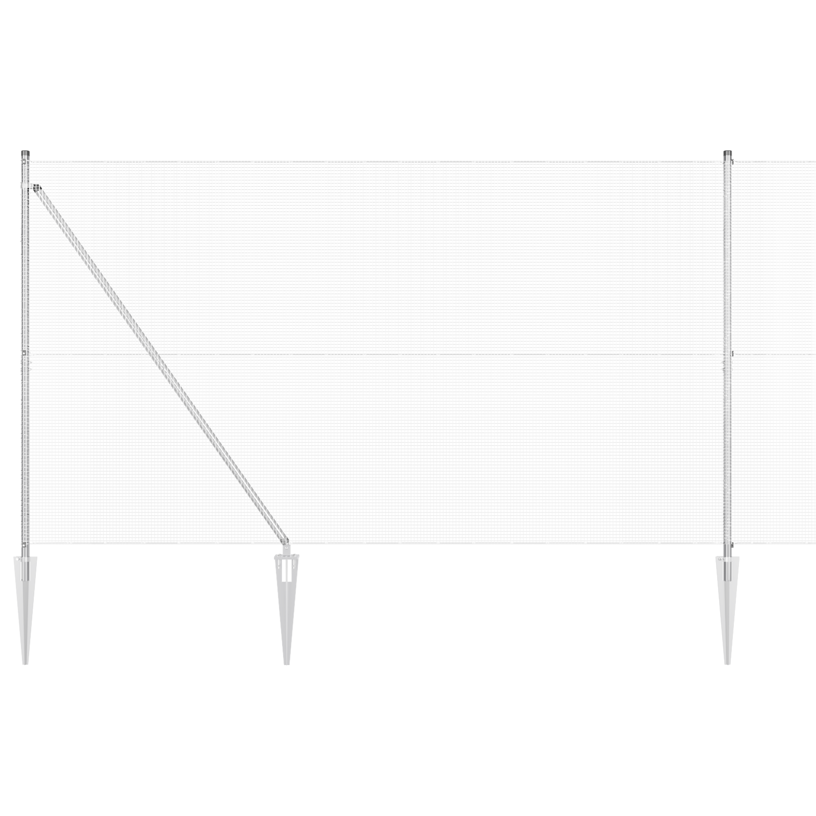 Welded Wire Fence with 7 Spike Posts 1.6x10 m Galvanised Steel - Image 2