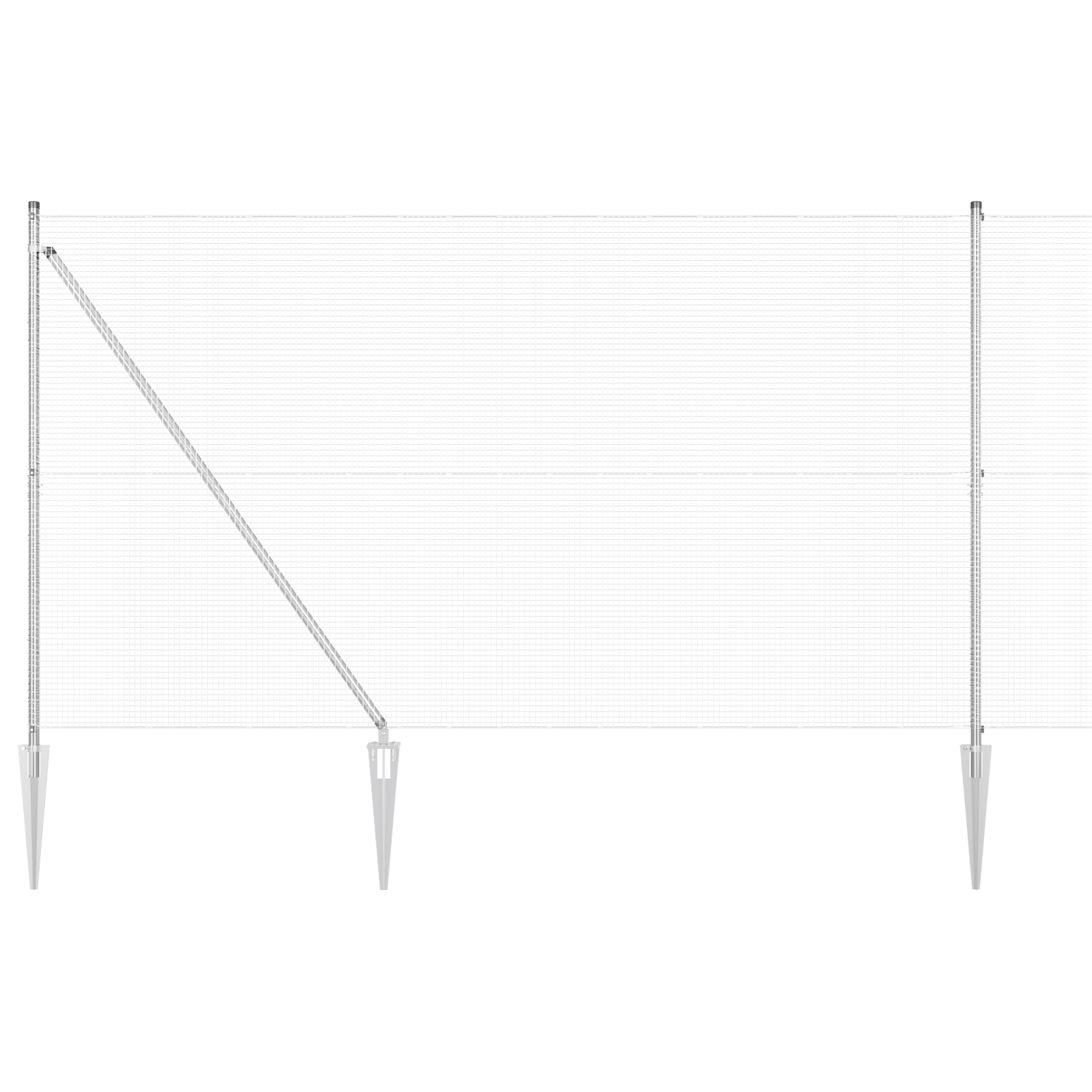 Welded Wire Fence with 7 Spike Posts 1.6x10 m Galvanised Steel - Image 2