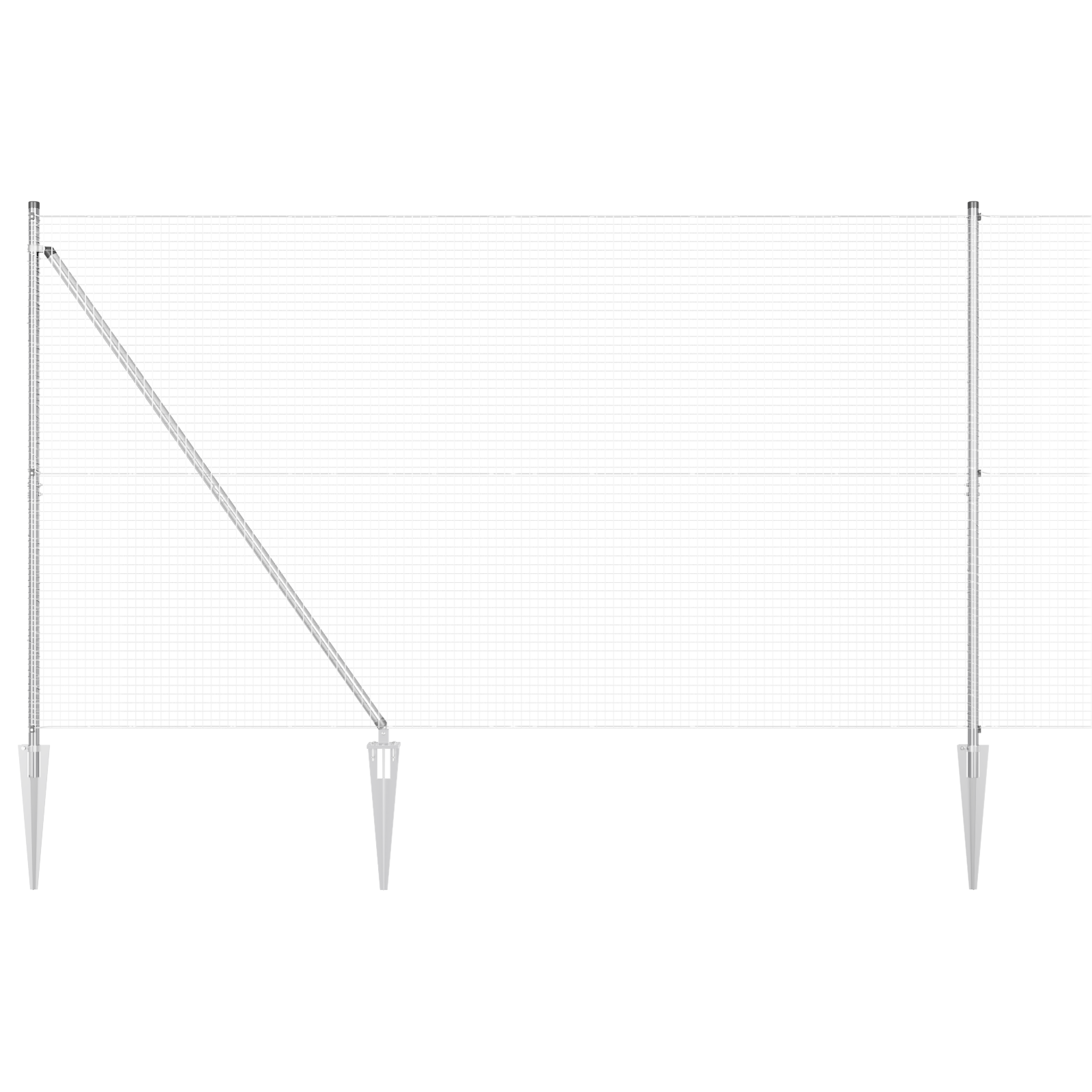 Welded Wire Fence with 7 Spike Posts 1.6x10 m Galvanised Steel - Image 2