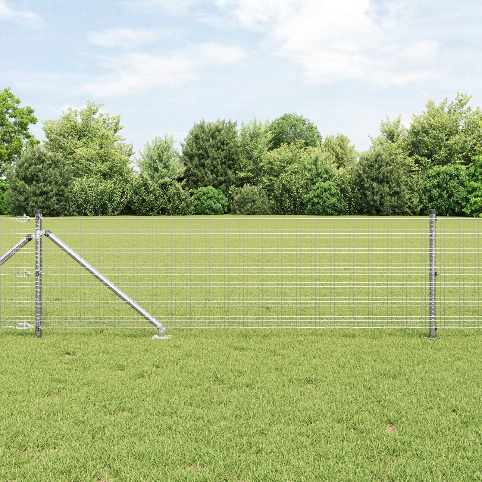 Welded Wire Fence with 13 Spike Posts 0.4x25 m Galvanised Steel - Image 4