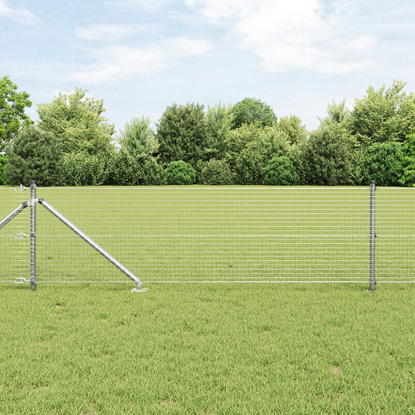 Welded Wire Fence with 13 Spike Posts 0.6x25 m Galvanised Steel - Image 4