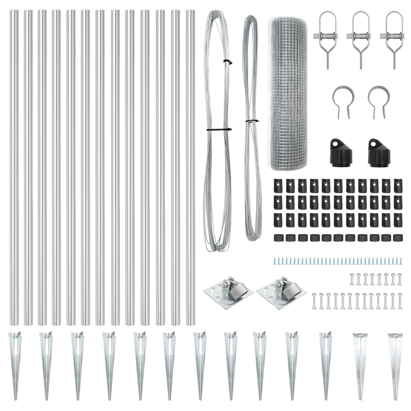 Fence Post Set Set of 2 Galvanised Steel 25 x 1 m Tough - Image 5
