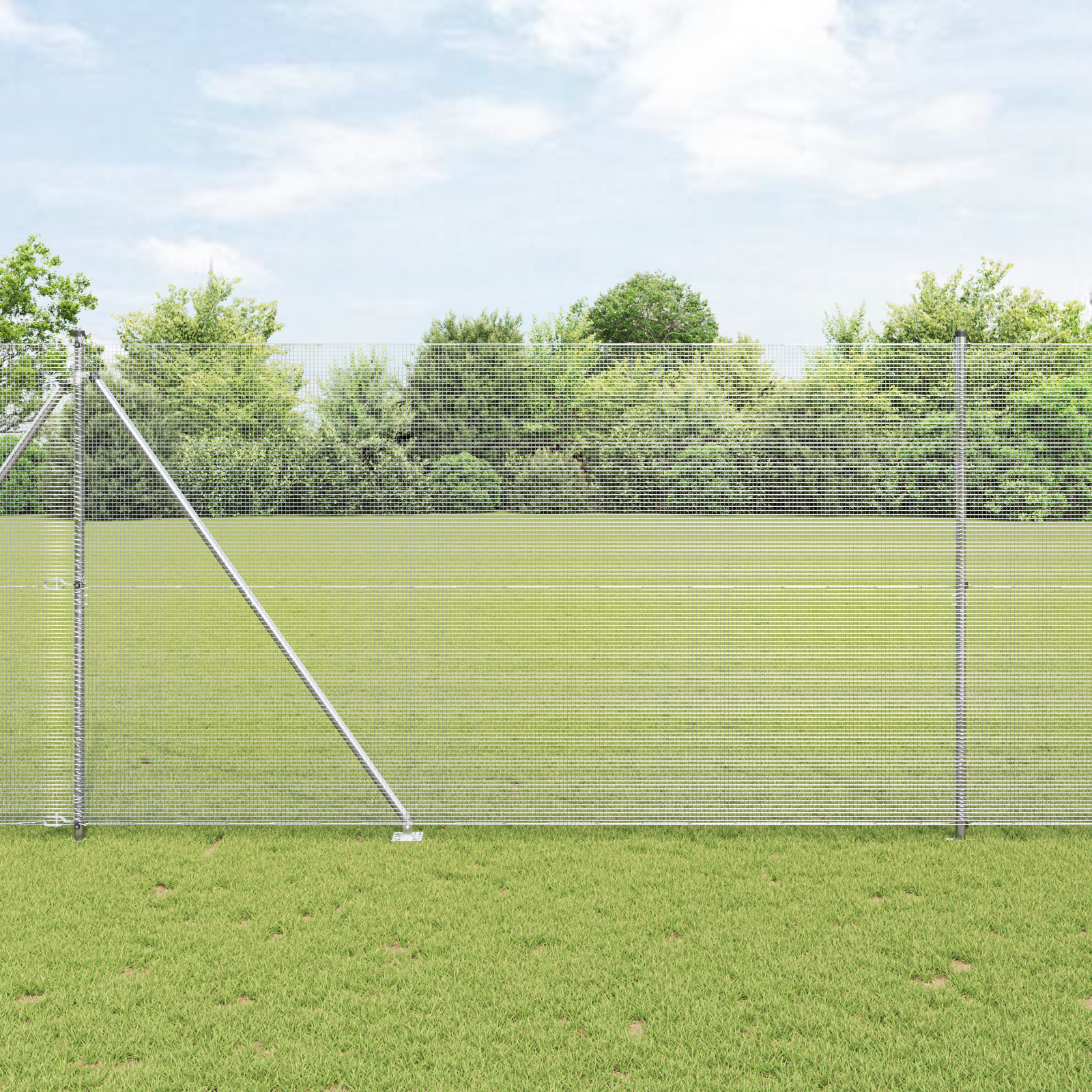 Welded Wire Fence with 13 Spike Posts 1.6x25 m Galvanised Steel