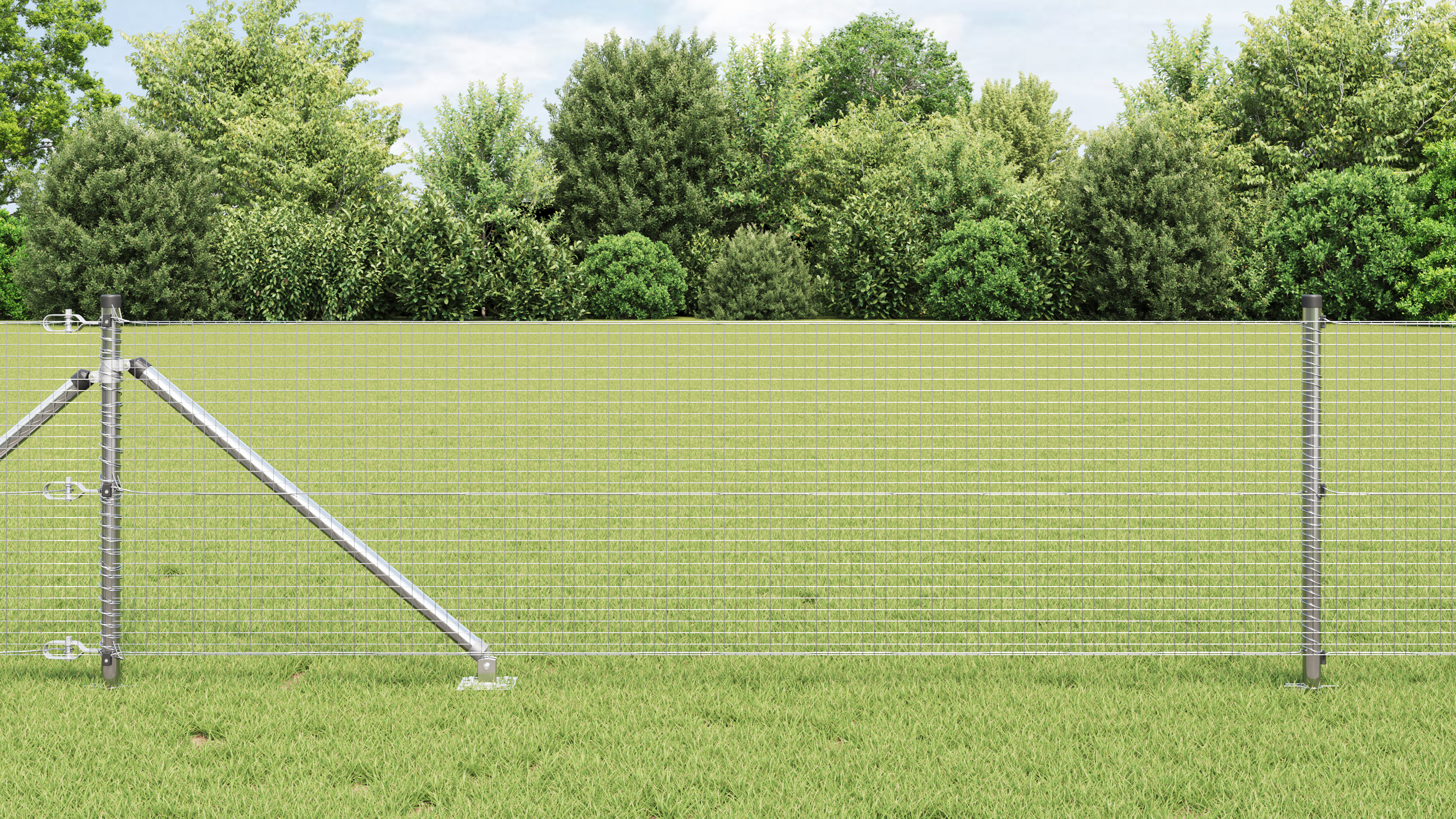 Welded Wire Fence with 13 Spike Posts 0.8x50 m Galvanized Steel