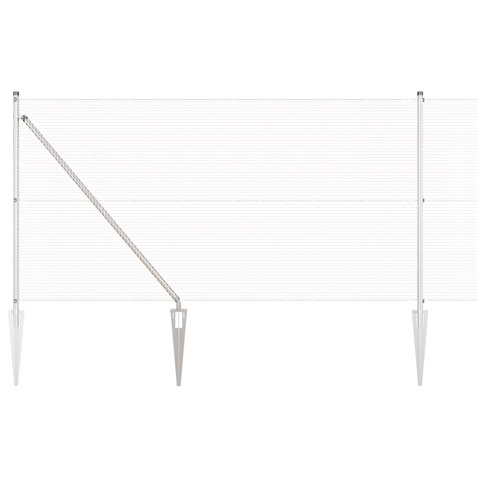 Welded Wire Fence with 13 Spike Posts 1x50 m Galvanised Steel - Image 2