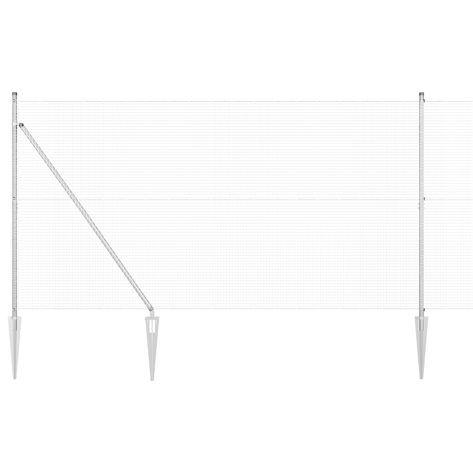 Welded Wire Fence with 13 Spike Posts 1.5x50 m Galvanised Steel - Image 2