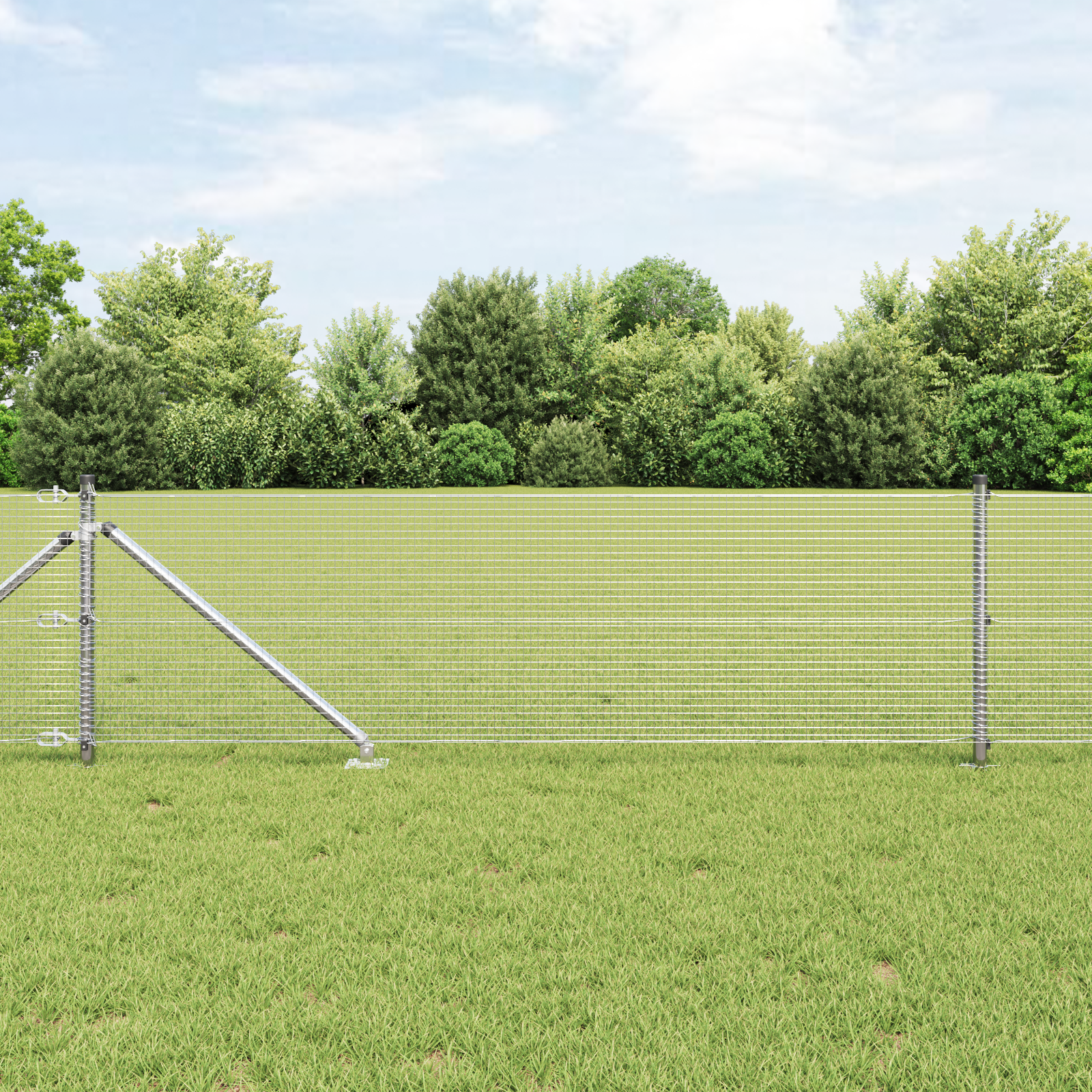 Welded Wire Fence with 13 Spike Posts 0.4x100 m Galvanised Steel - Image 4