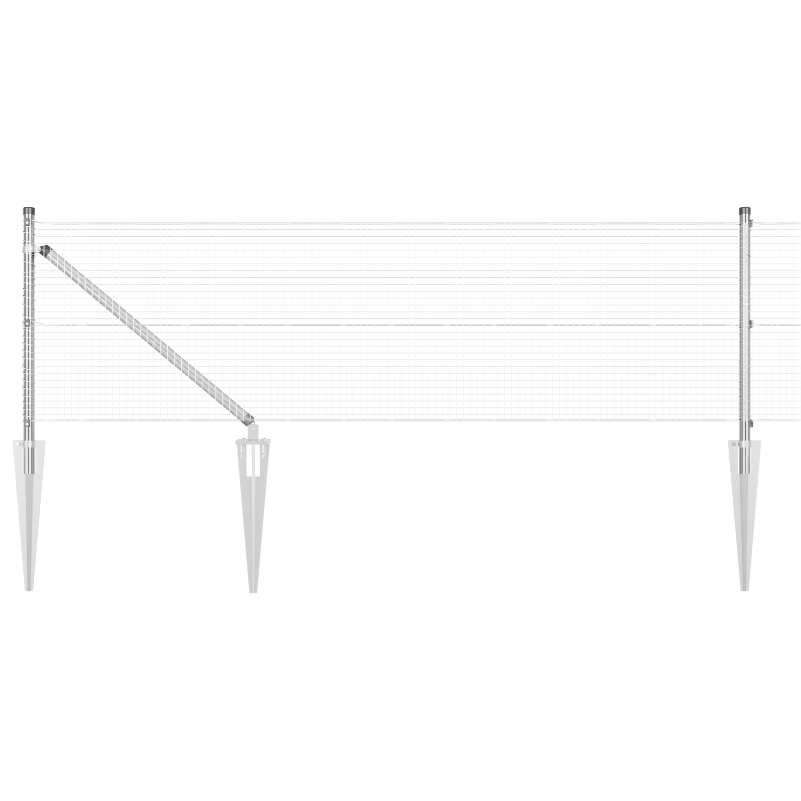 Thumbnail - vidaXL Geschweißter Drahtzaun mit 13 Spike-Posts 0,4 x 100 m galvanisierter Stahl