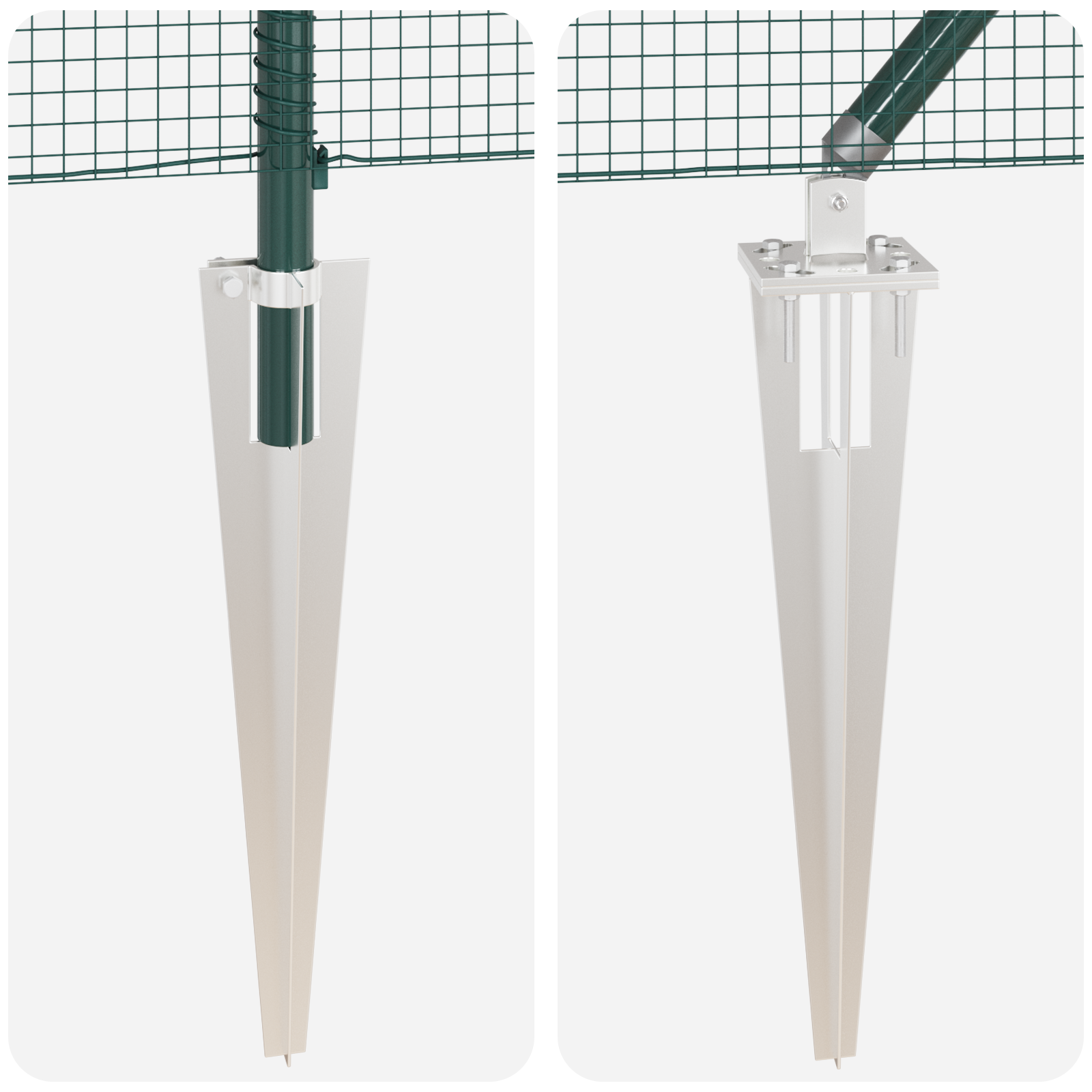 Welded Wire Fence with 7 Spike Posts Green 0.4x10 m Steel - Image 8