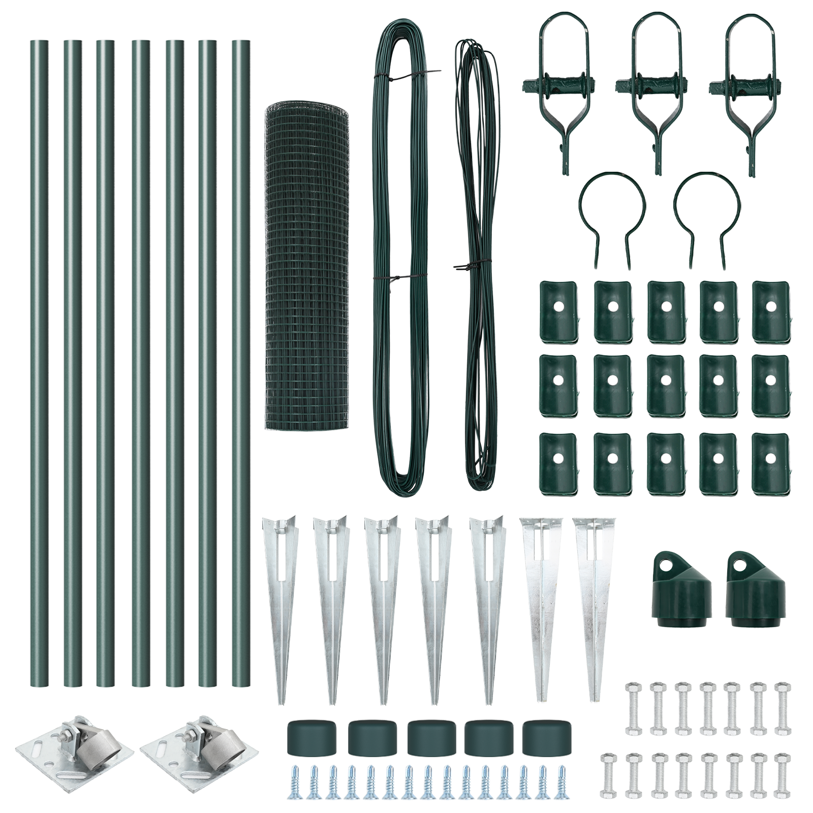 Welded Wire Fence with 7 Spike Posts Green 0.4x10 m Steel - Image 5