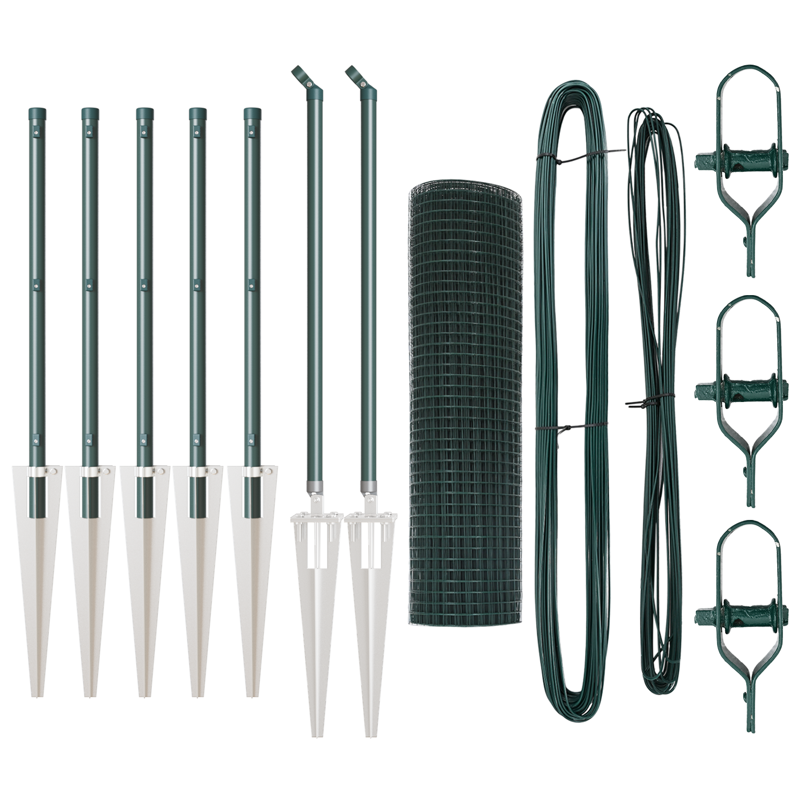Welded Wire Fence with 7 Spike Posts Green 0.6x10 m Steel - Image 4