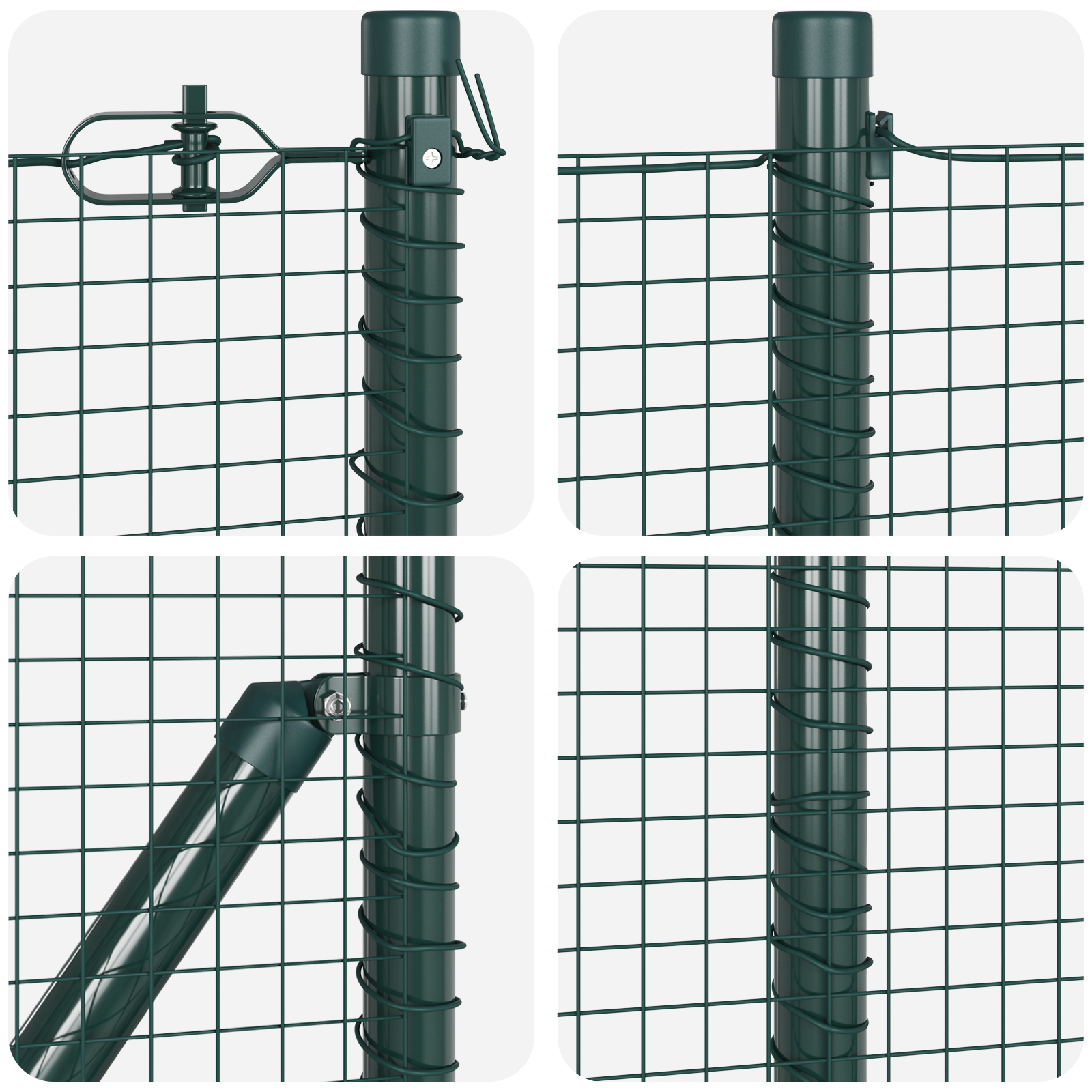 Fence Post Set Set of 2 Green Steel, PVC coating 10 x 1 m - Image 7