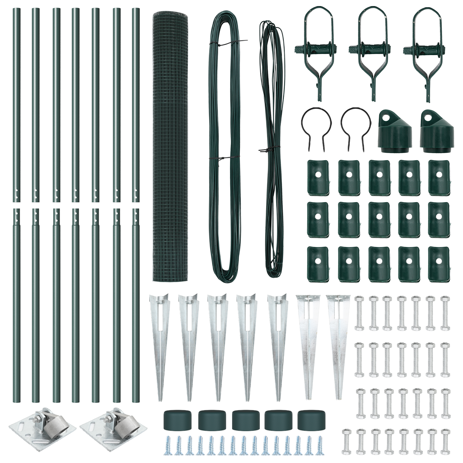 Welded Wire Fence with 7 Spike Posts Green 1.2x10 m Steel - Image 5
