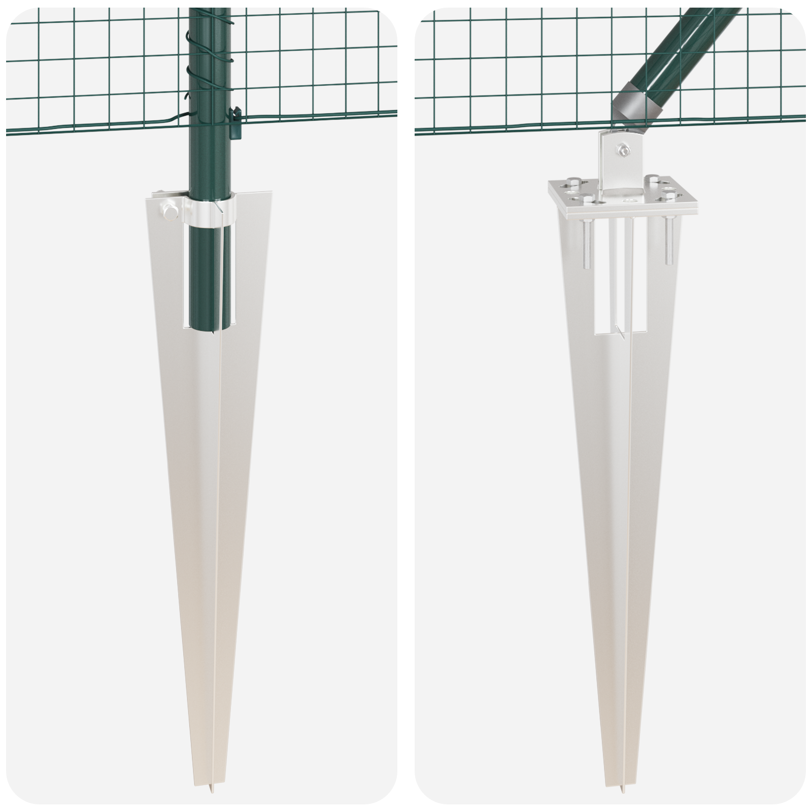 Welded Wire Fence with 7 Spike Posts Green 1.6x10 m Steel - Image 8