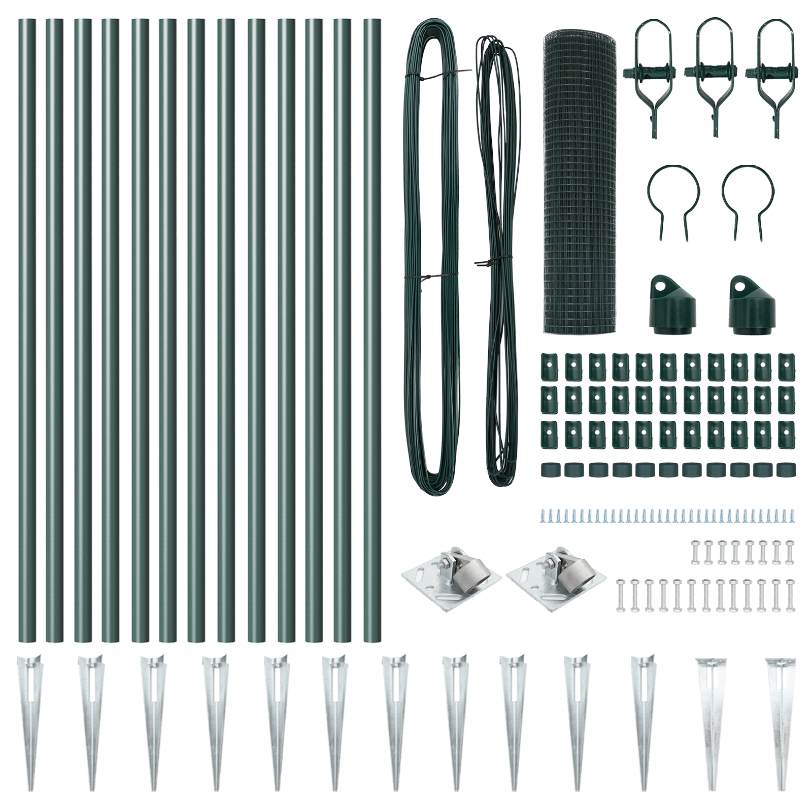 Welded Wire Fence with 13 Spike Posts Green 0.4x25 m Steel - Image 4