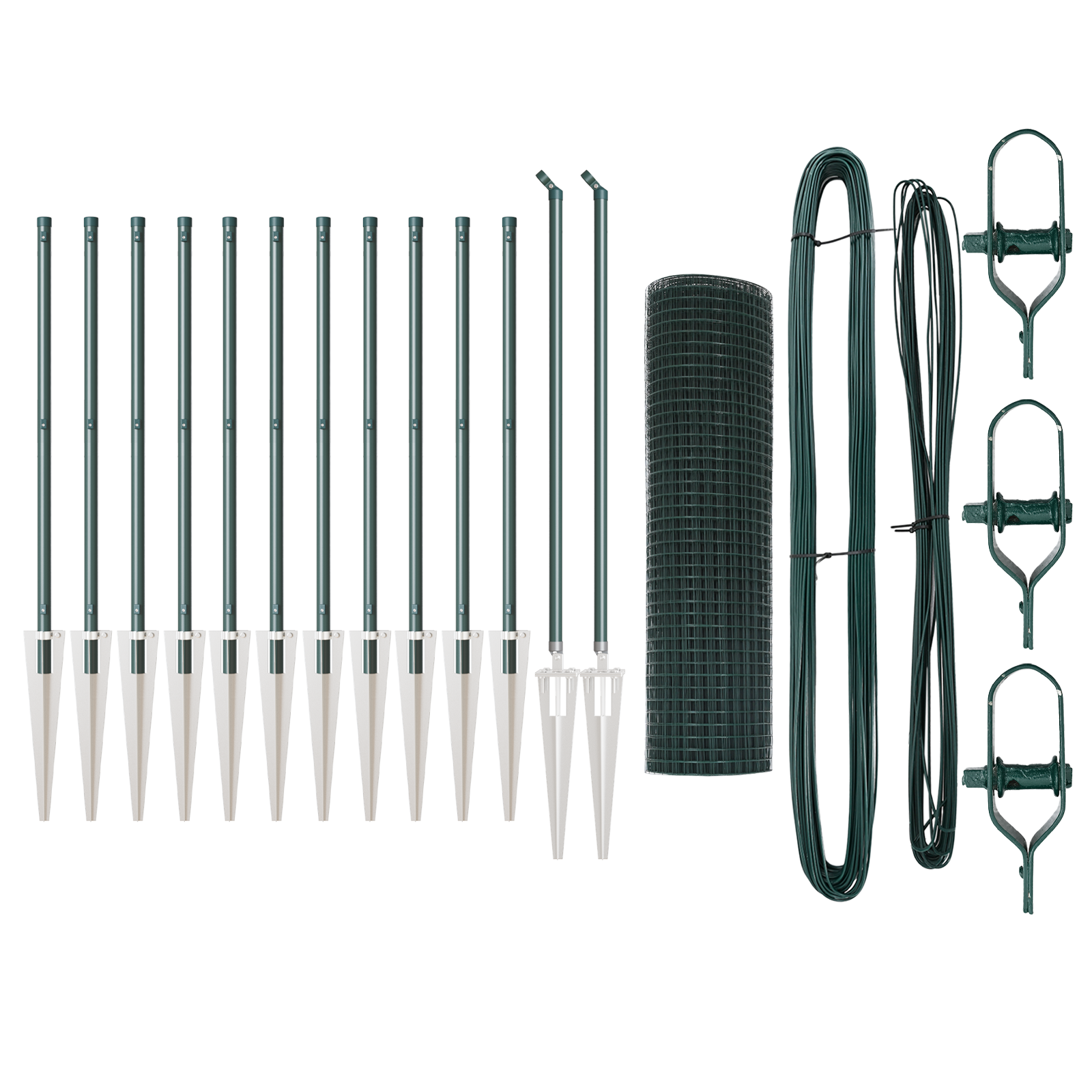 Fence Post Set Set of 2 Green Metal 25 x 0.5 m Sturdy - Image 2