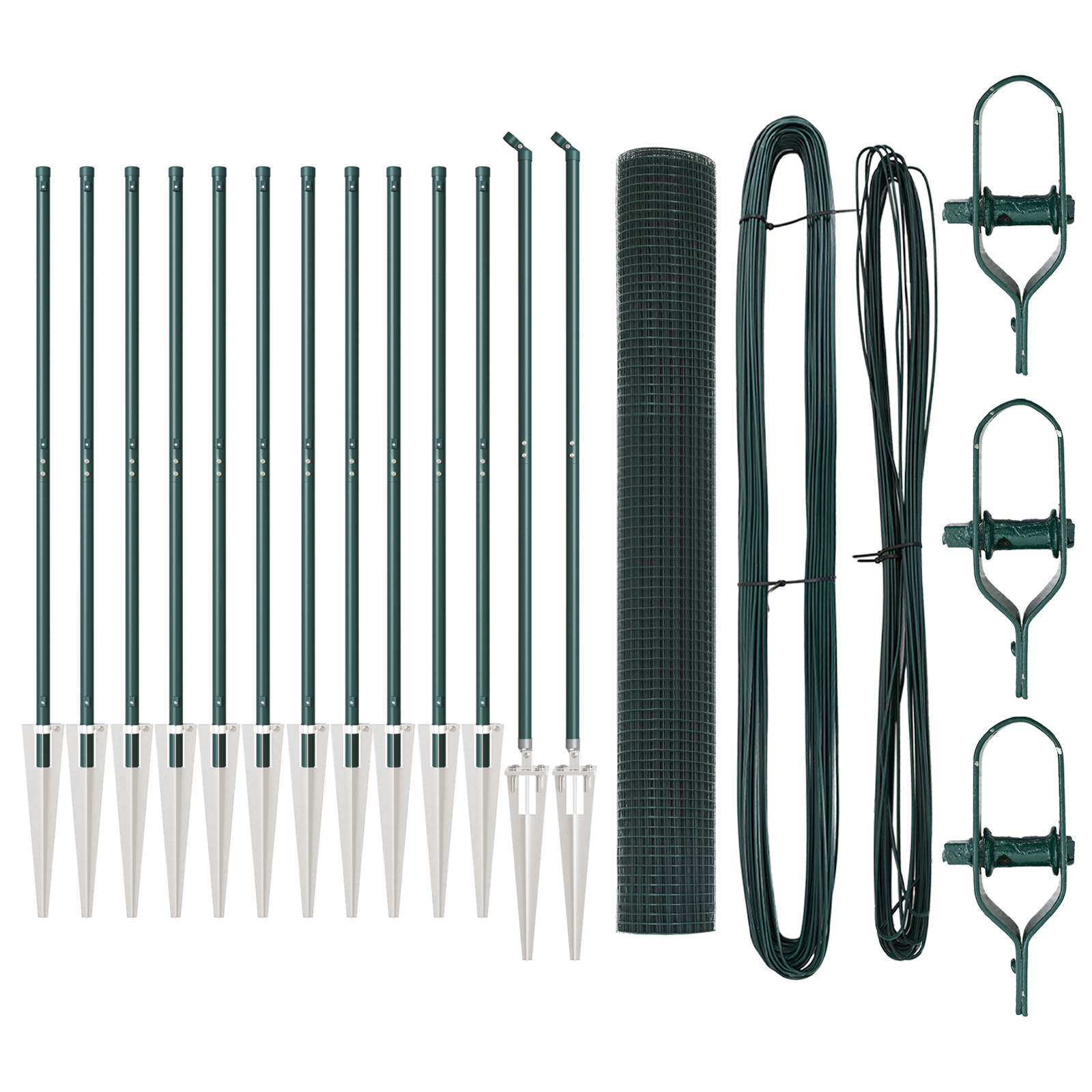 Welded Wire Fence with 13 Spike Posts Green 1.4x25 m Steel - Image 2