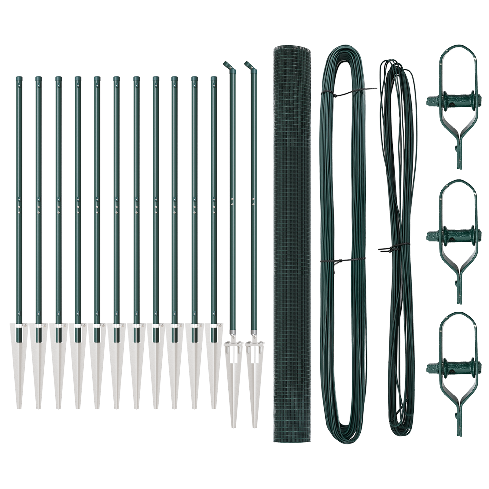 PVC Fence Post Set Set of 2 Green PVC 25 x 1.5 m Durable - Image 2