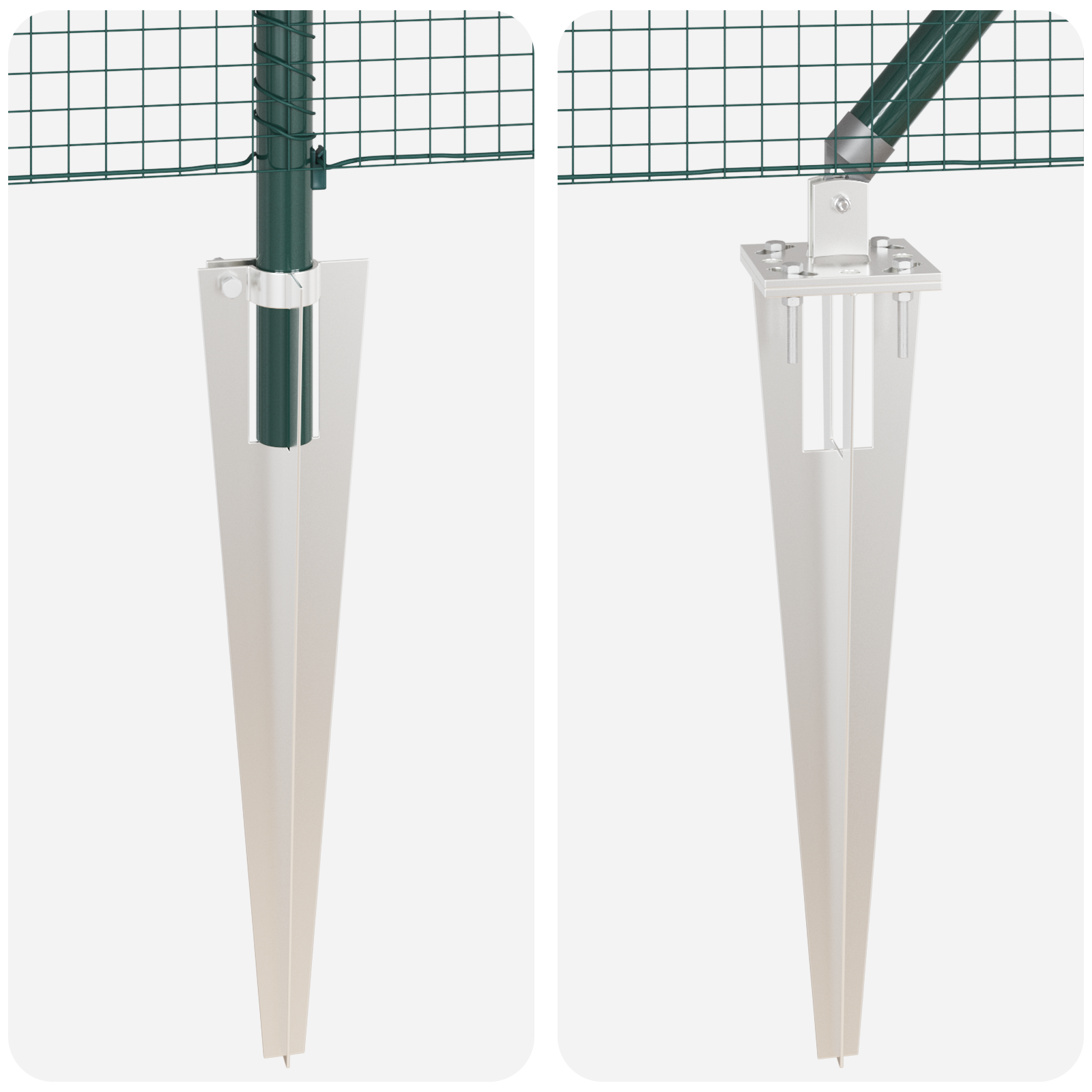 Welded Wire Fence with 13 Spike Posts Green 0.6x50 m Steel - Image 8