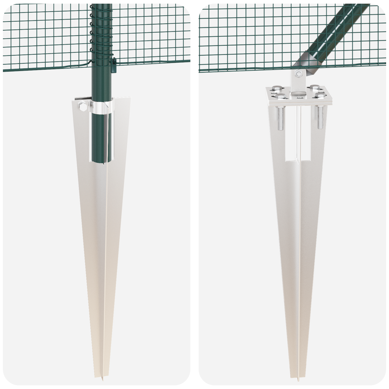 Welded Wire Fence with 13 Spike Posts Green 1x50 m Steel - Image 8