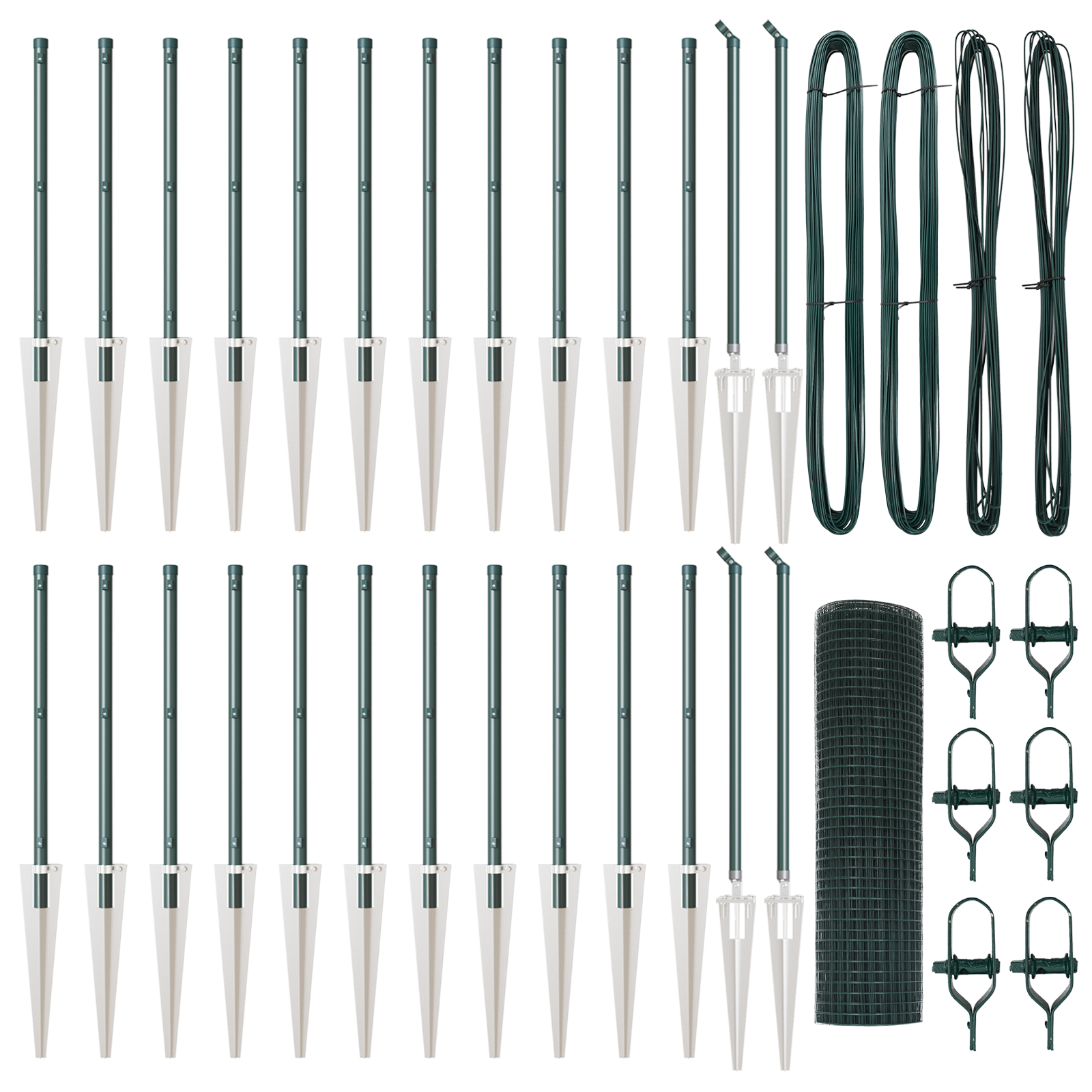 Welded Wire Fence with 13 Spike Posts Green 1x50 m Steel - Image 2