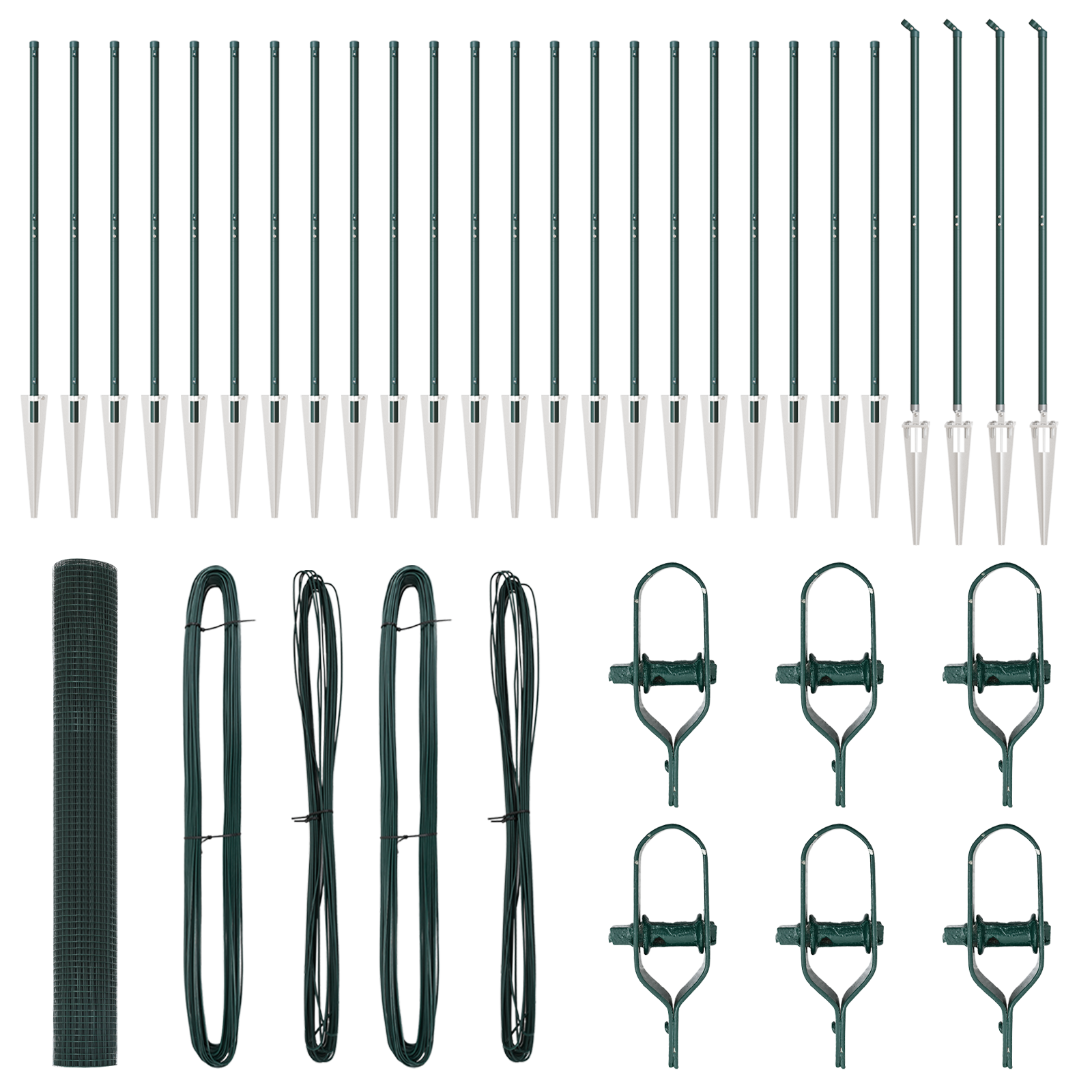 Welded Wire Fence with 13 Spike Posts Green 1.2x50 m Steel - Image 2