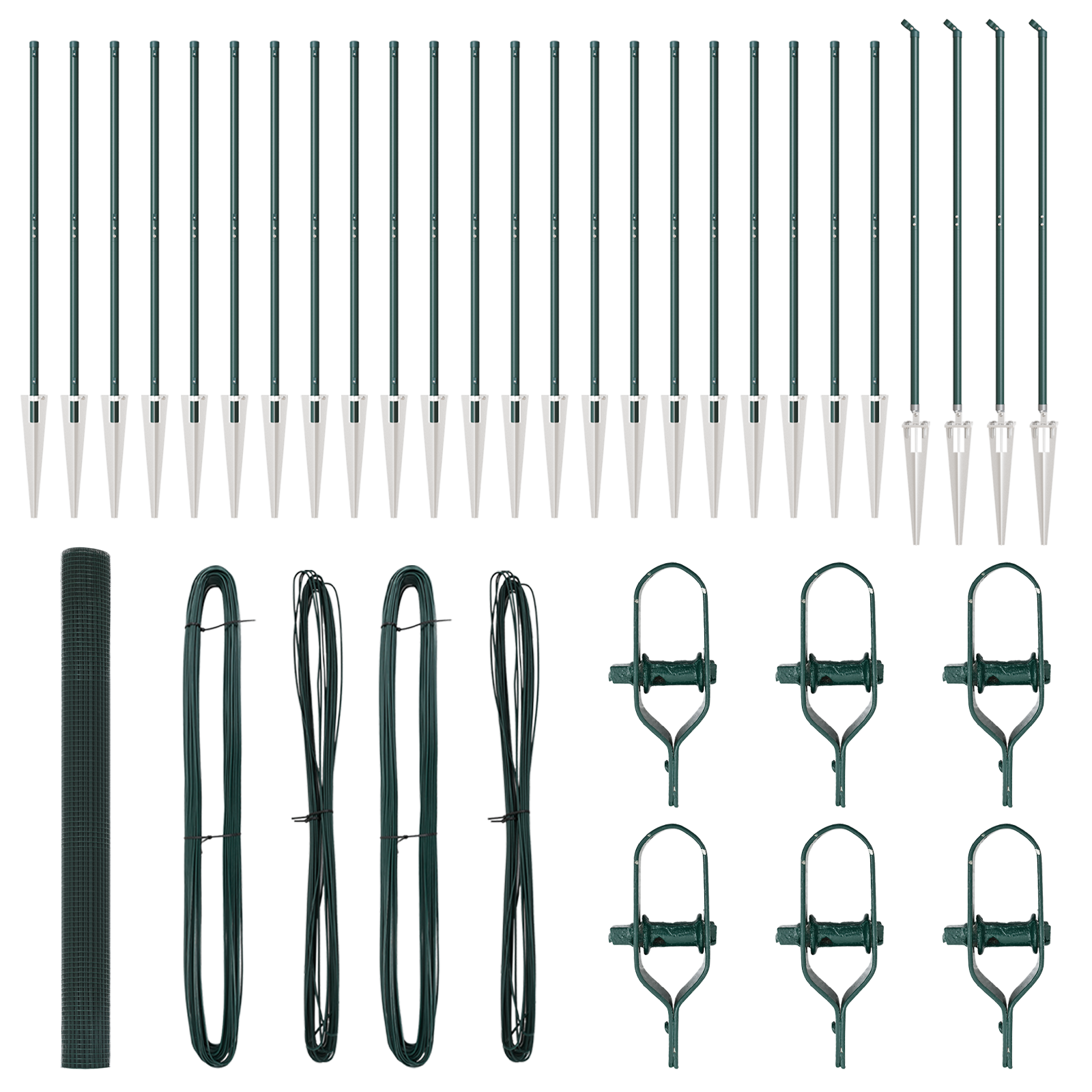 Welded Wire Fence with 13 Spike Posts Green 1.5x50 m Steel - Image 2