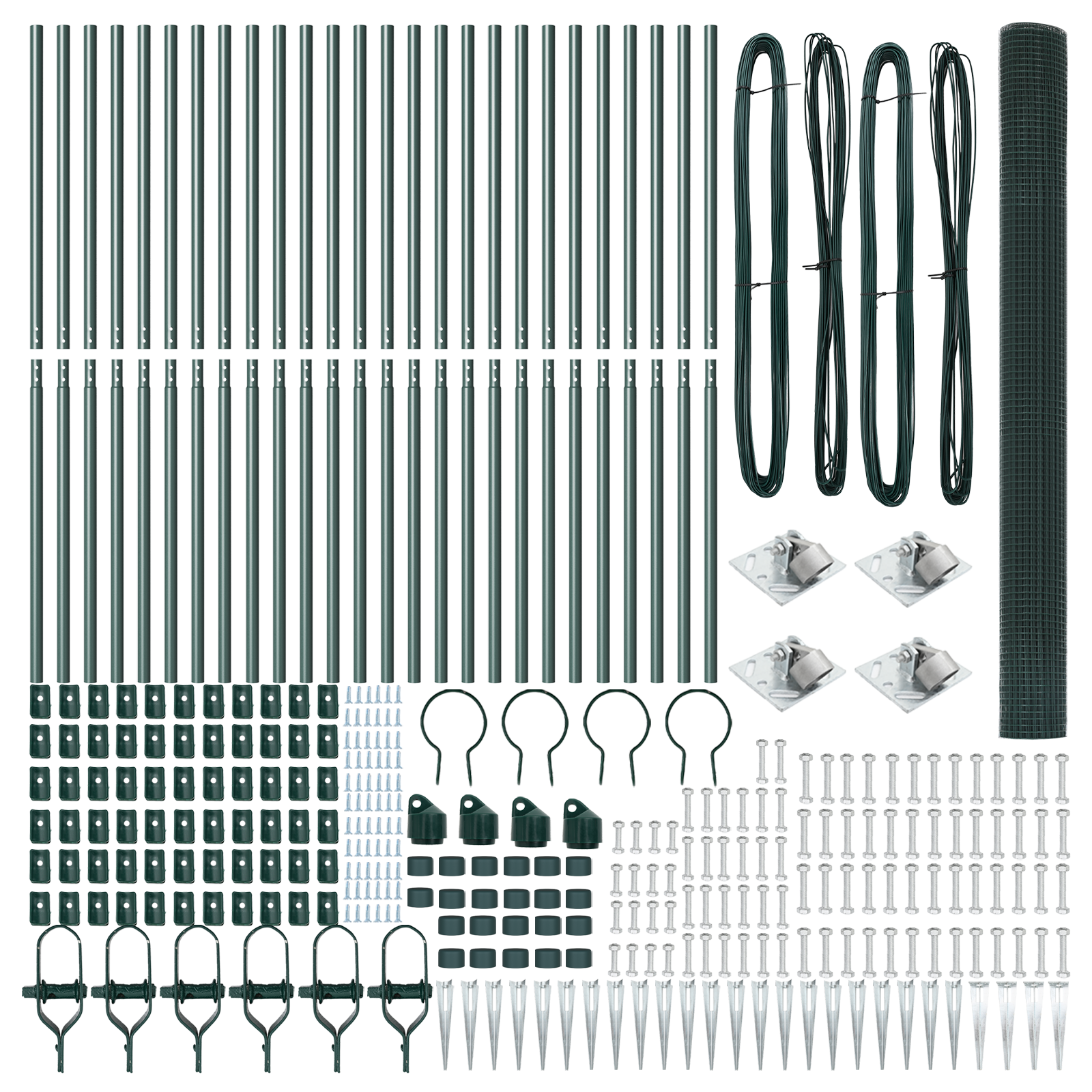Welded Wire Fence with 13 Spike Posts Green 1.5x50 m Steel - Image 4