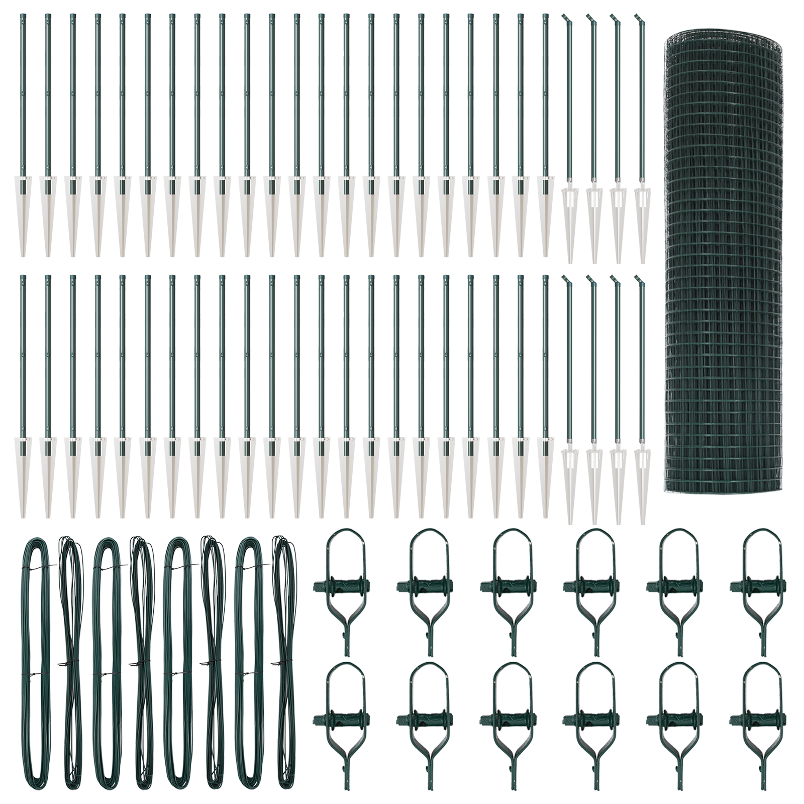 Welded Wire Fence with 13 Spike Posts Green 0.5x100 m Steel - Image 2