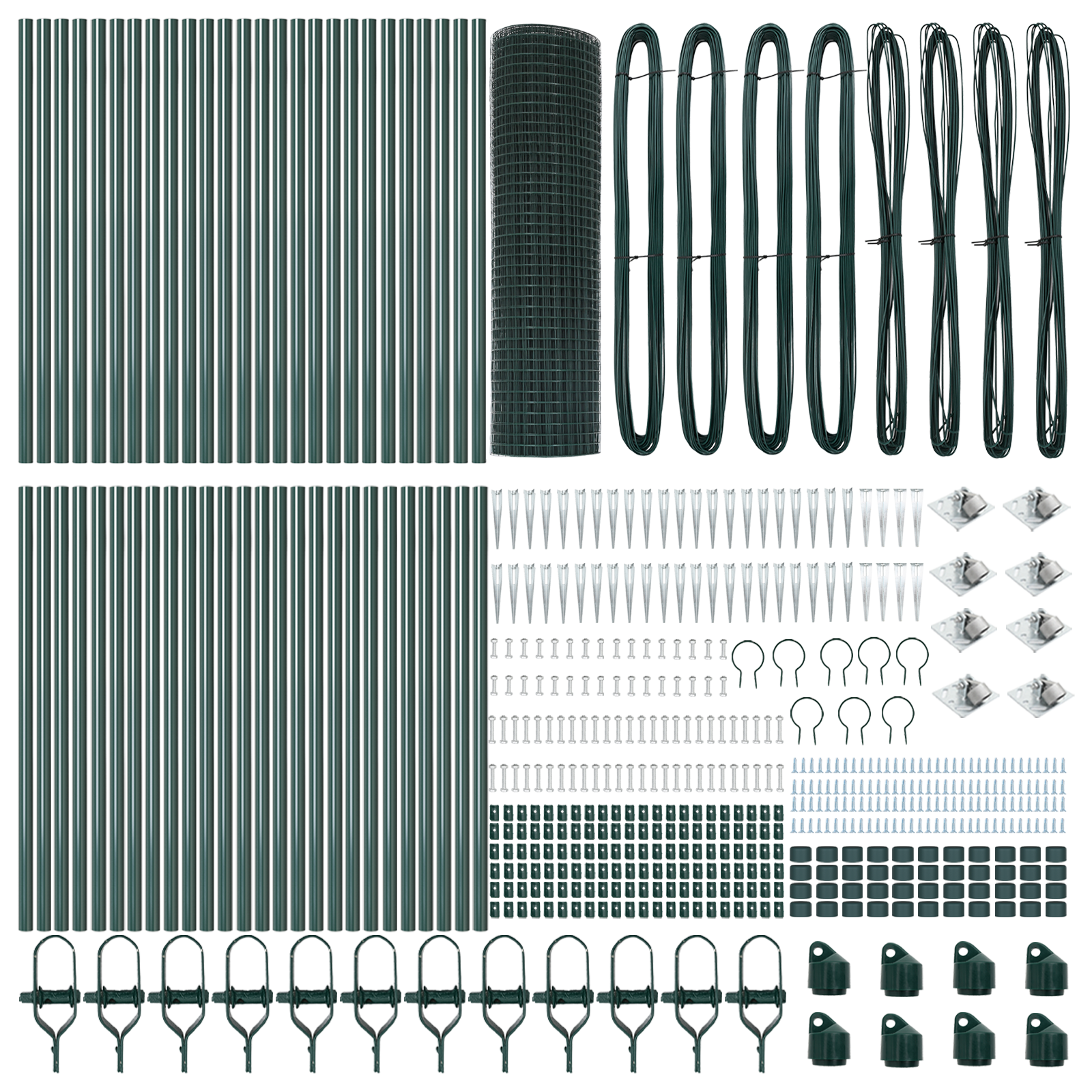 Welded Wire Fence with 13 Spike Posts Green 0.5x100 m Steel - Image 4