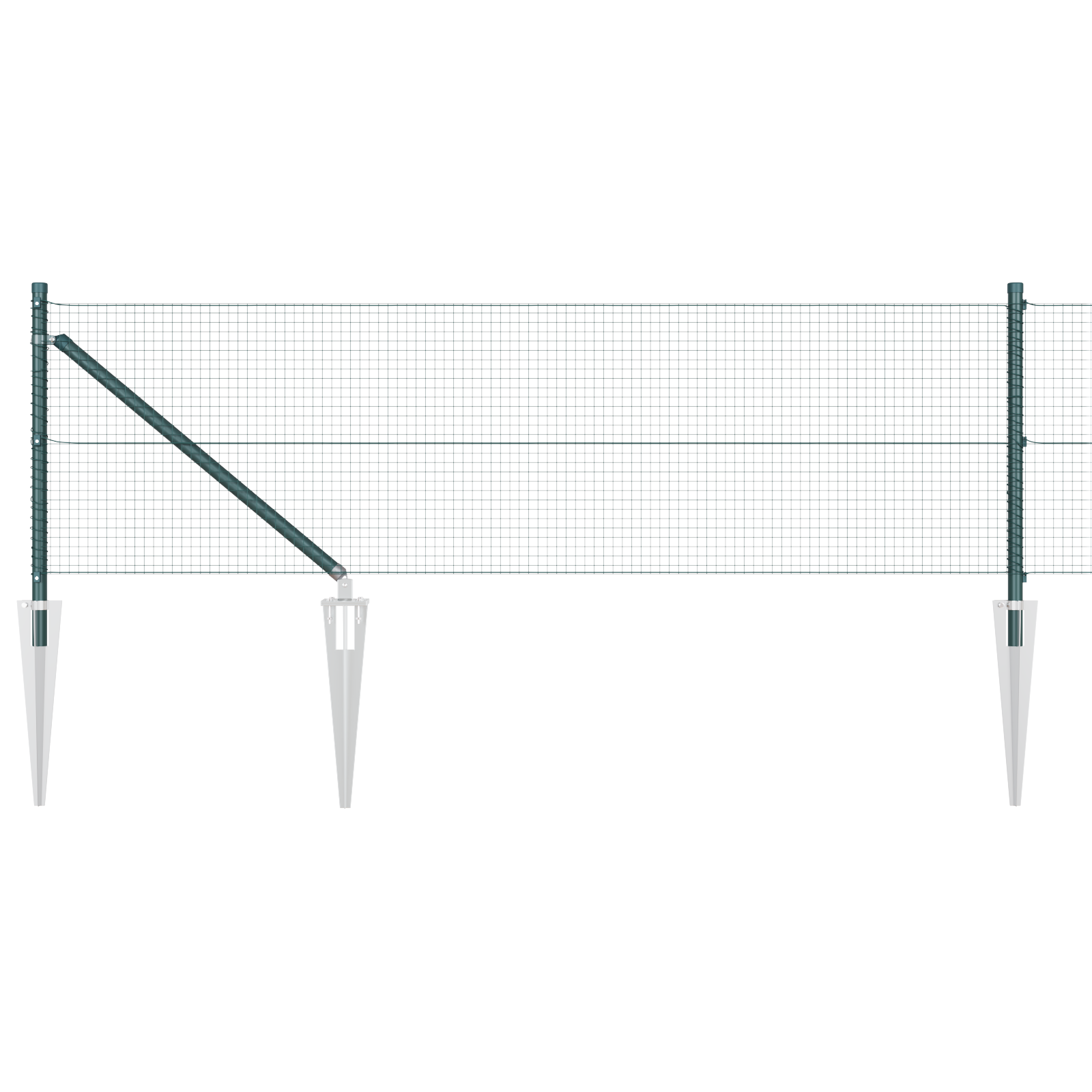 Welded Wire Fence with 13 Spike Posts Green 0.8x100 m Steel - Image 6