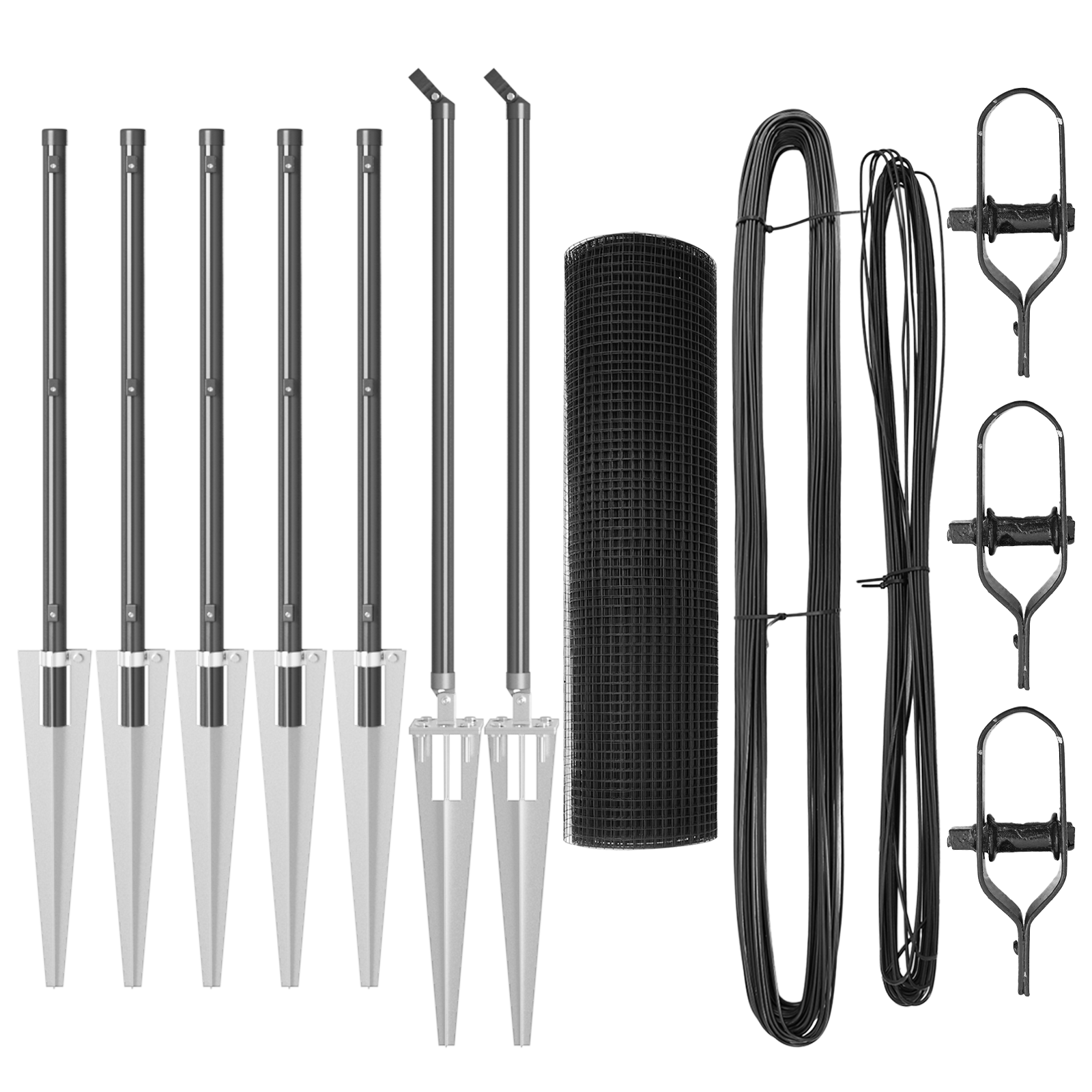 Welded Wire Fence with 7 Spike Posts Grey 0.6x10 m Steel - Image 2