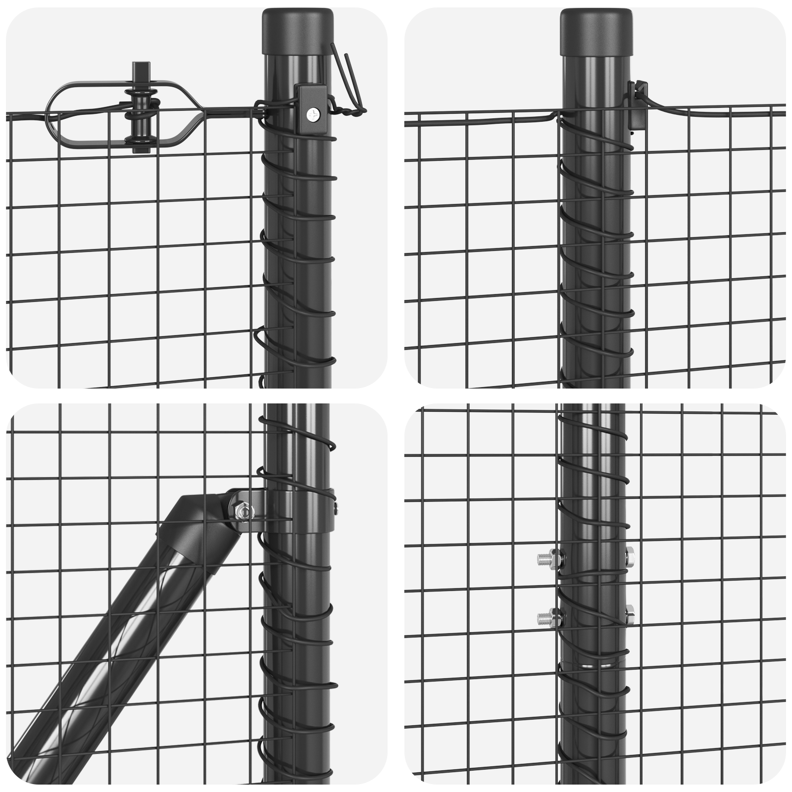 Welded Wire Fence with 7 Spike Posts Grey 1.2x10 m Steel - Image 7