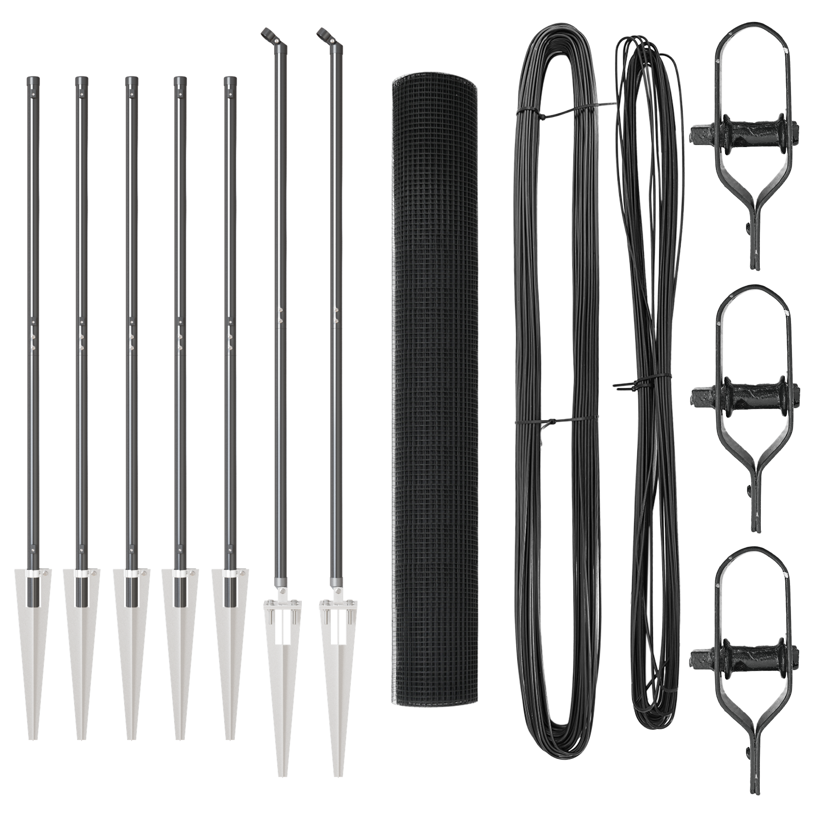 Welded Wire Fence with 7 Spike Posts Grey 1.4x10 m Steel - Image 2