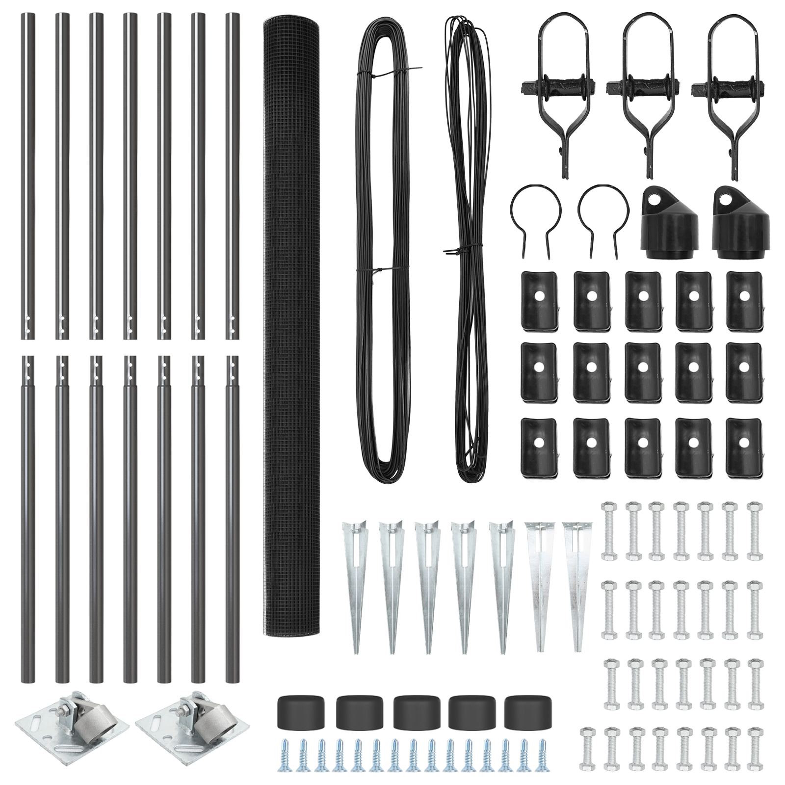 Welded Wire Fence with 7 Spike Posts Grey 1.6x10 m Steel - Image 4