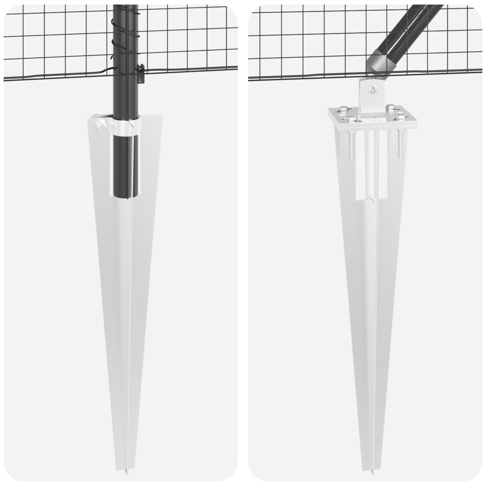 Welded Wire Fence with 7 Spike Posts Grey 1.6x10 m Steel - Image 8