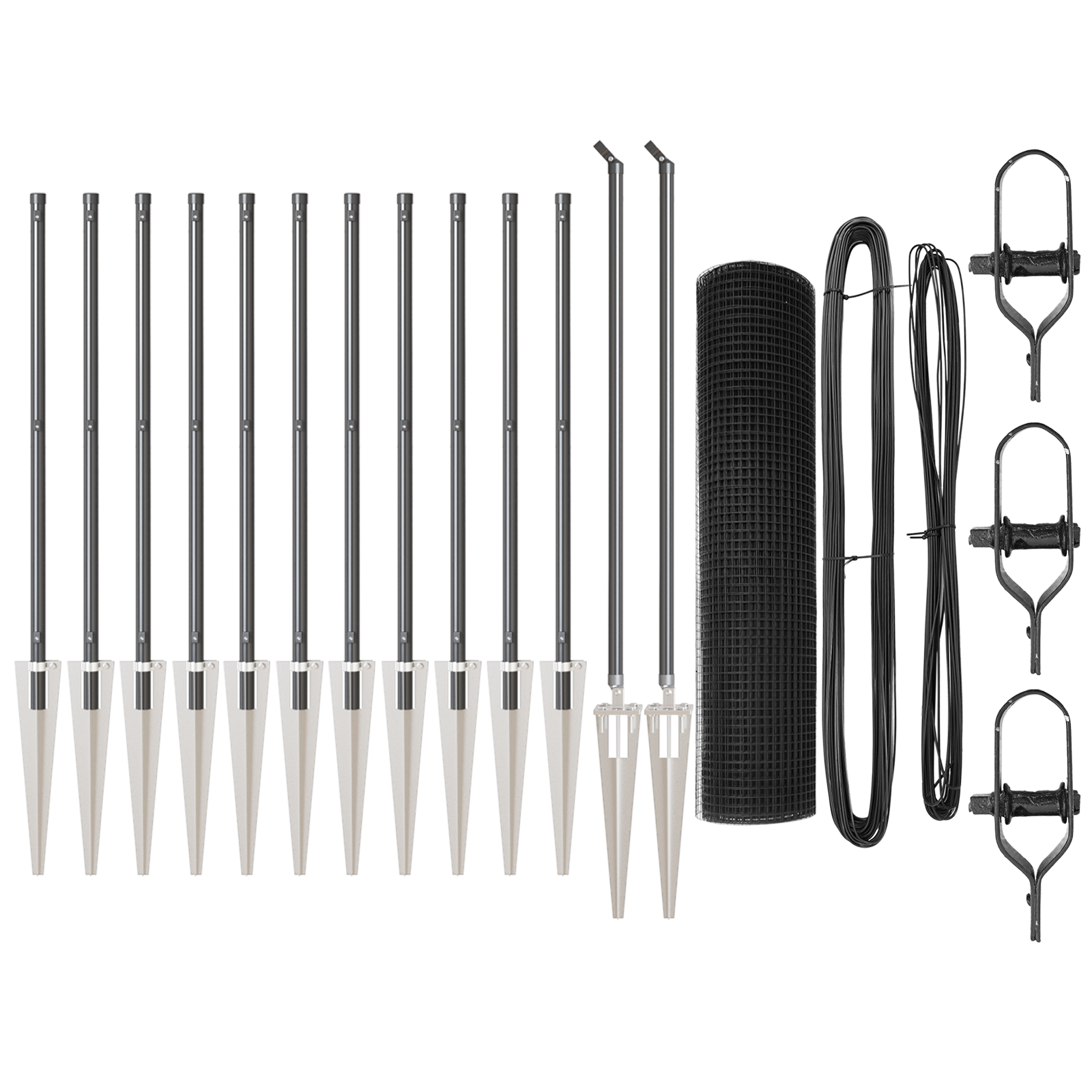 Welded Wire Fence with 13 Spike Posts Grey 0.4x25 m Steel - Image 2