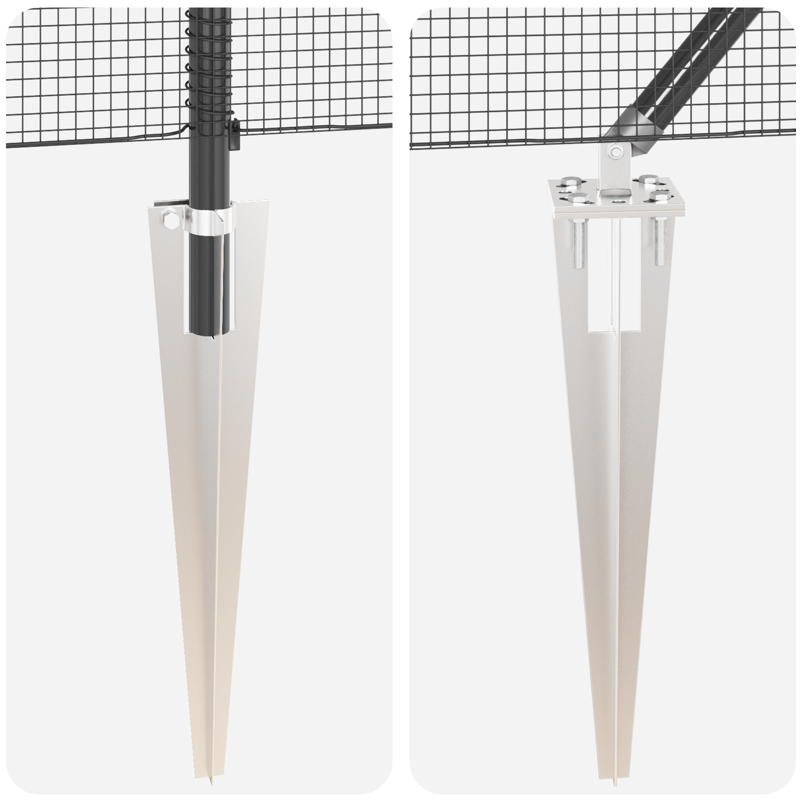 Fence Post Set Set of 2 Grey Steel 25 x 1.5 m Durable - Image 8