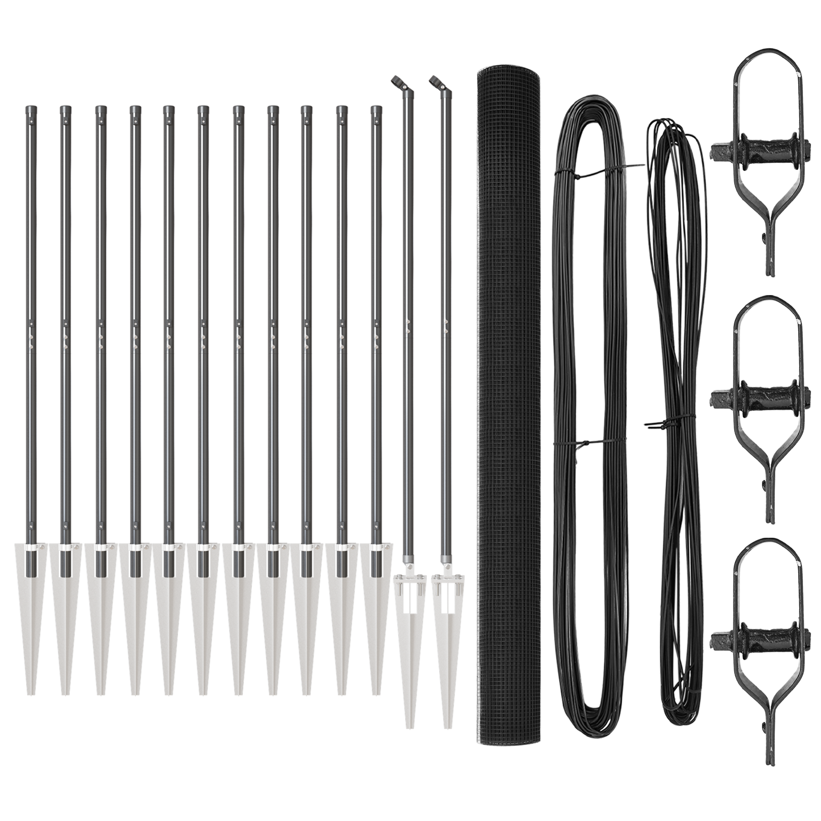 Welded Wire Fence with 13 Spike Posts Grey 1.6x25 m Steel - Image 2