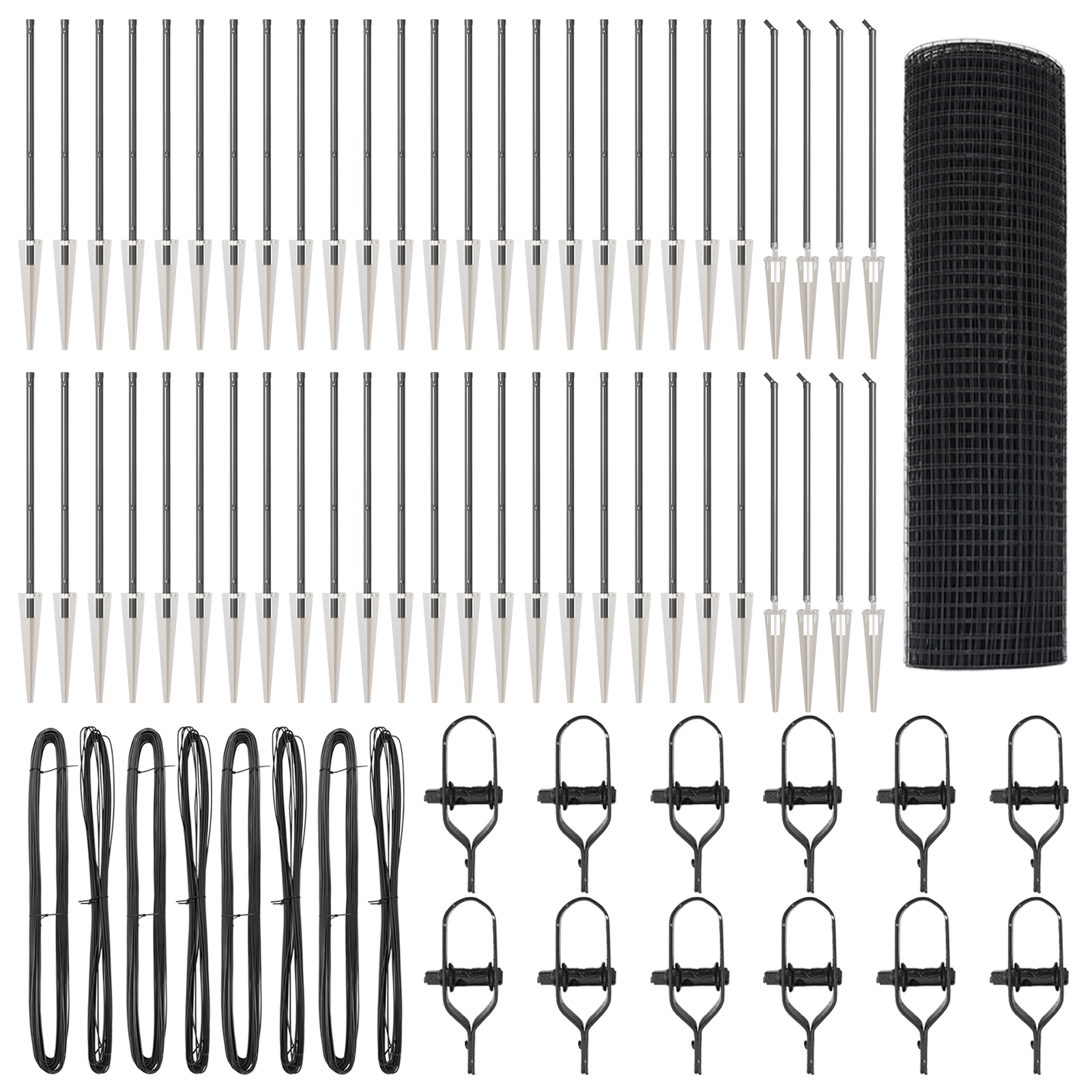 Welded Wire Fence with 13 Spike Posts Grey 1x100 m Steel - Image 2