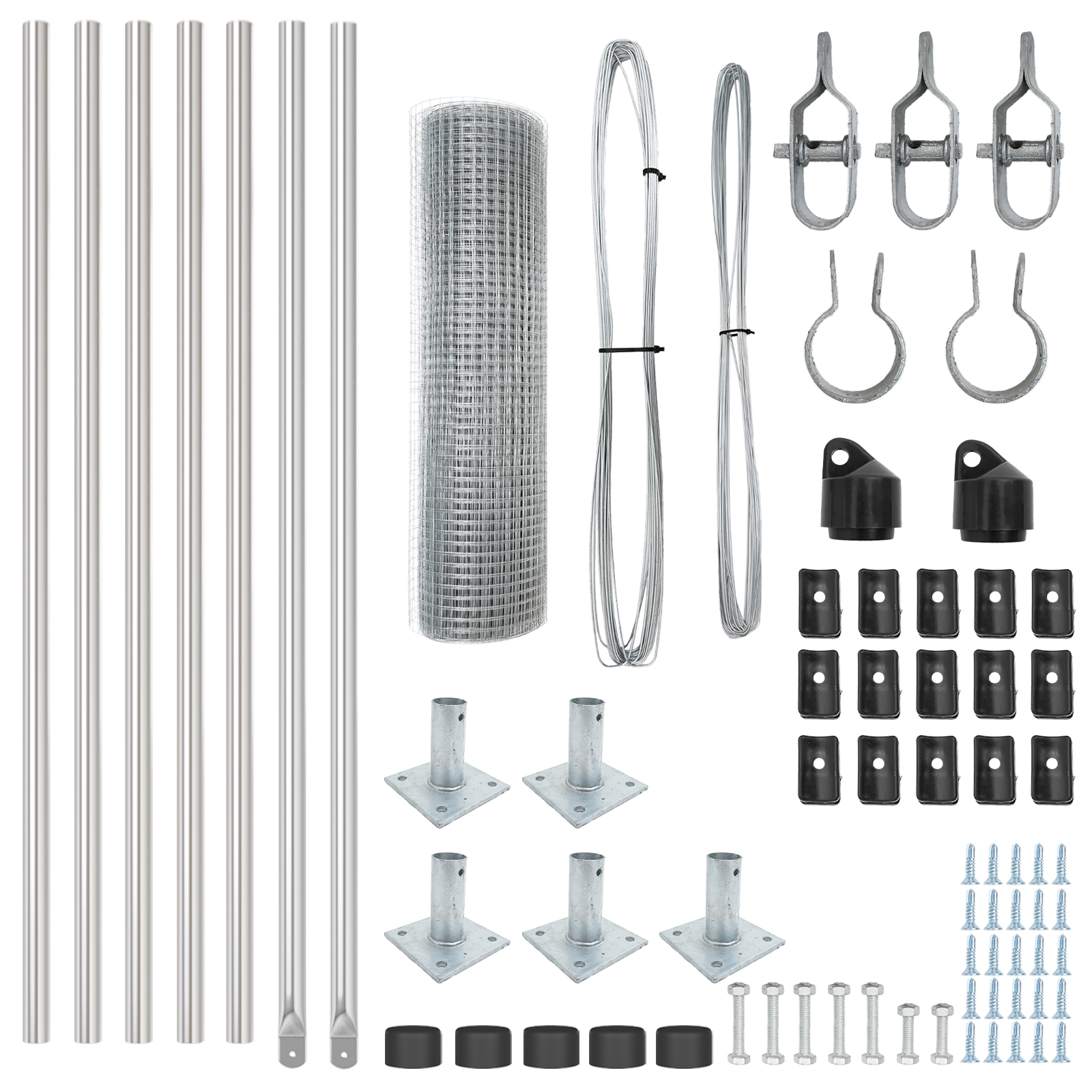 Welded Wire Fence with 7 Flanged Posts 0.6x10 m Galvanised Steel - Image 4