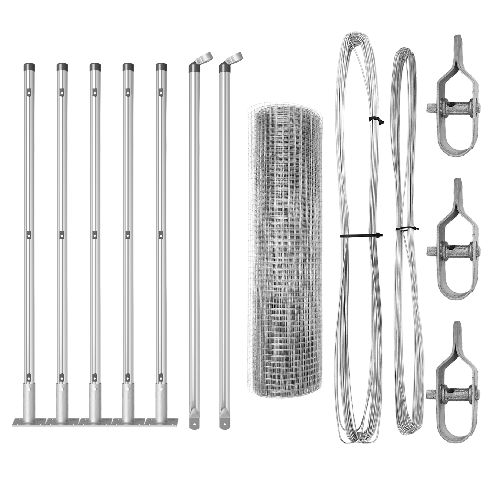Welded Wire Fence with 7 Flanged Posts 0.6x10 m Galvanised Steel - Image 2