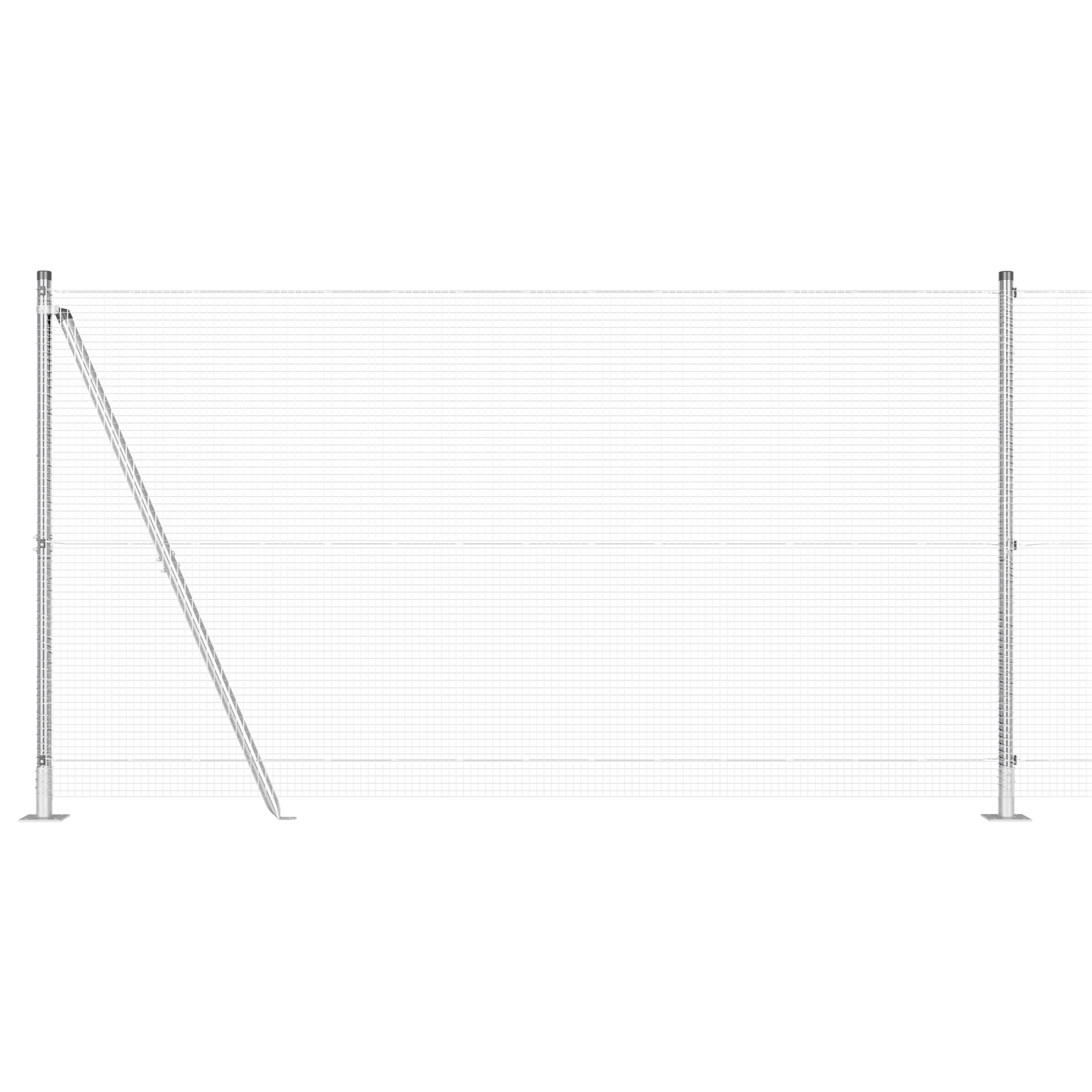 Welded Wire Fence with 7 Flanged Posts 1.2x10 m Galvanised Steel - Image 6