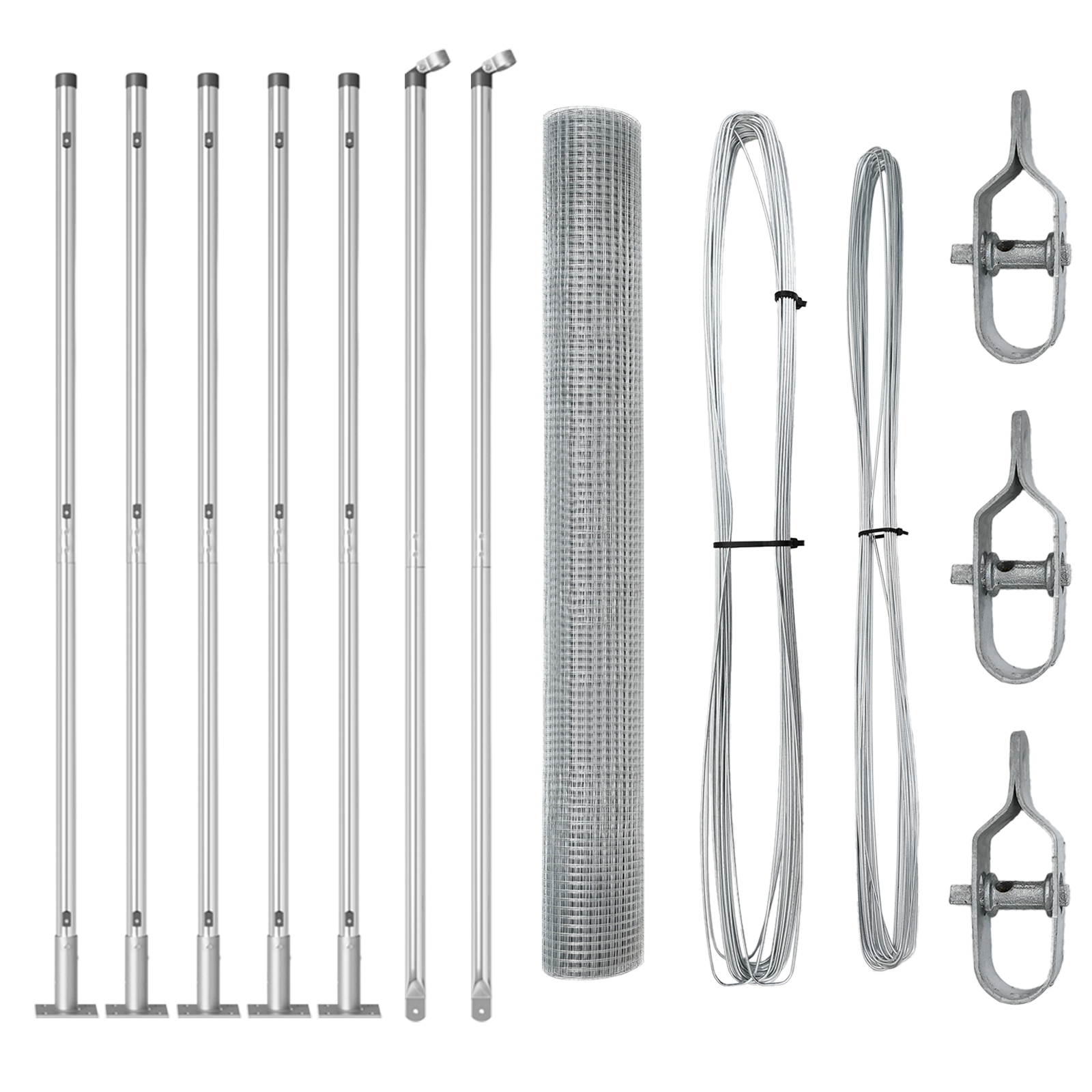 Welded Wire Fence with 7 Flanged Posts 1.2x10 m Galvanised Steel - Image 2