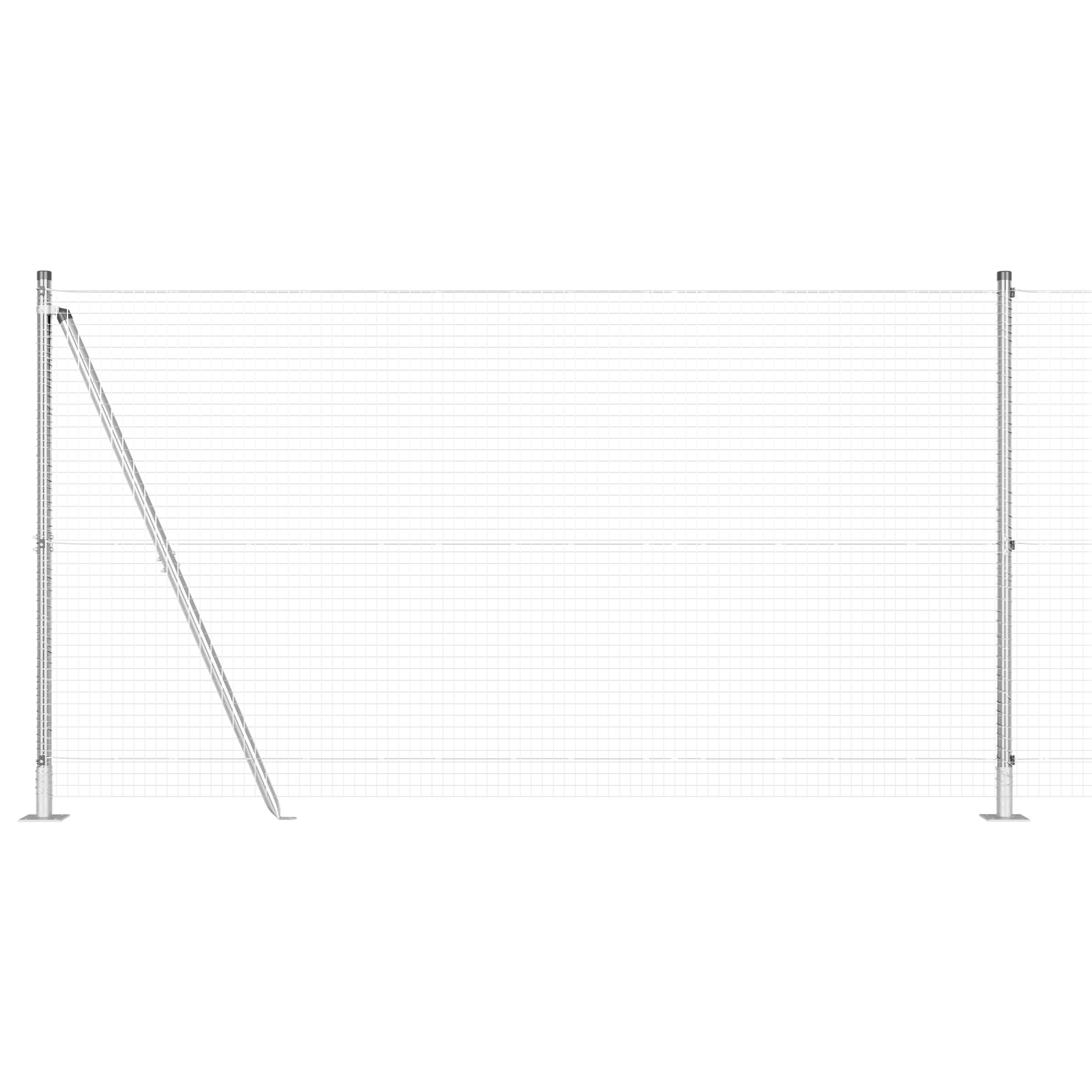 Welded Wire Fence with 7 Flanged Posts 1.2x10 m Galvanised Steel - Image 6