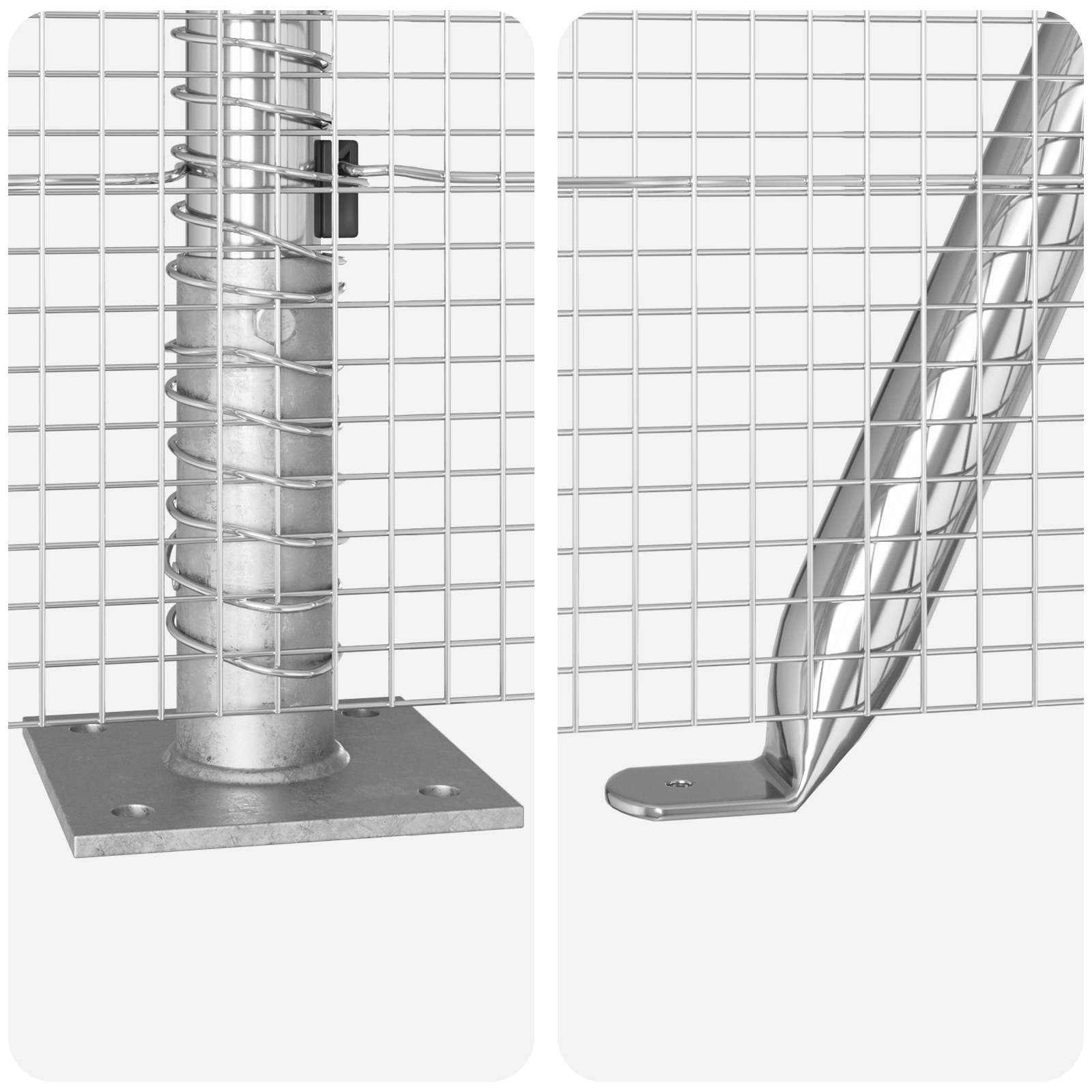 Welded Wire Fence with 7 Flanged Posts 1.4x10 m Galvanised Steel - Image 8
