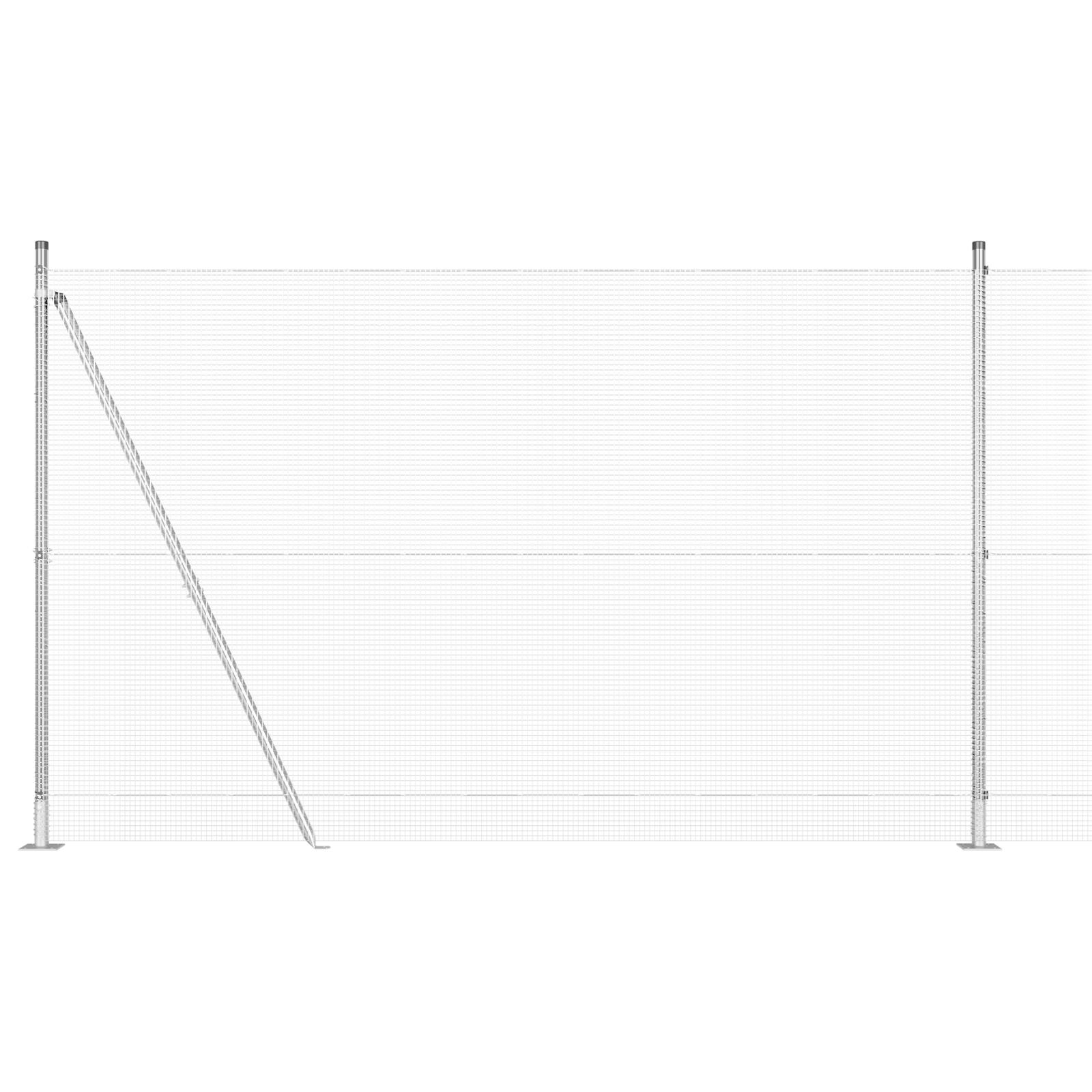 Welded Wire Fence with 7 Flanged Posts 1.4x10 m Galvanised Steel - Image 6