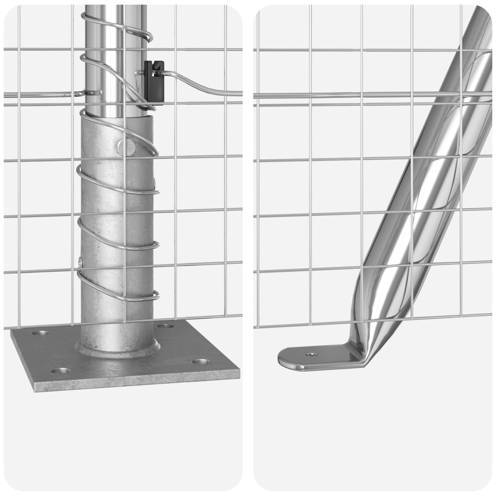 Welded Wire Fence with 7 Flanged Posts 1.4x10 m Galvanised Steel - Image 8