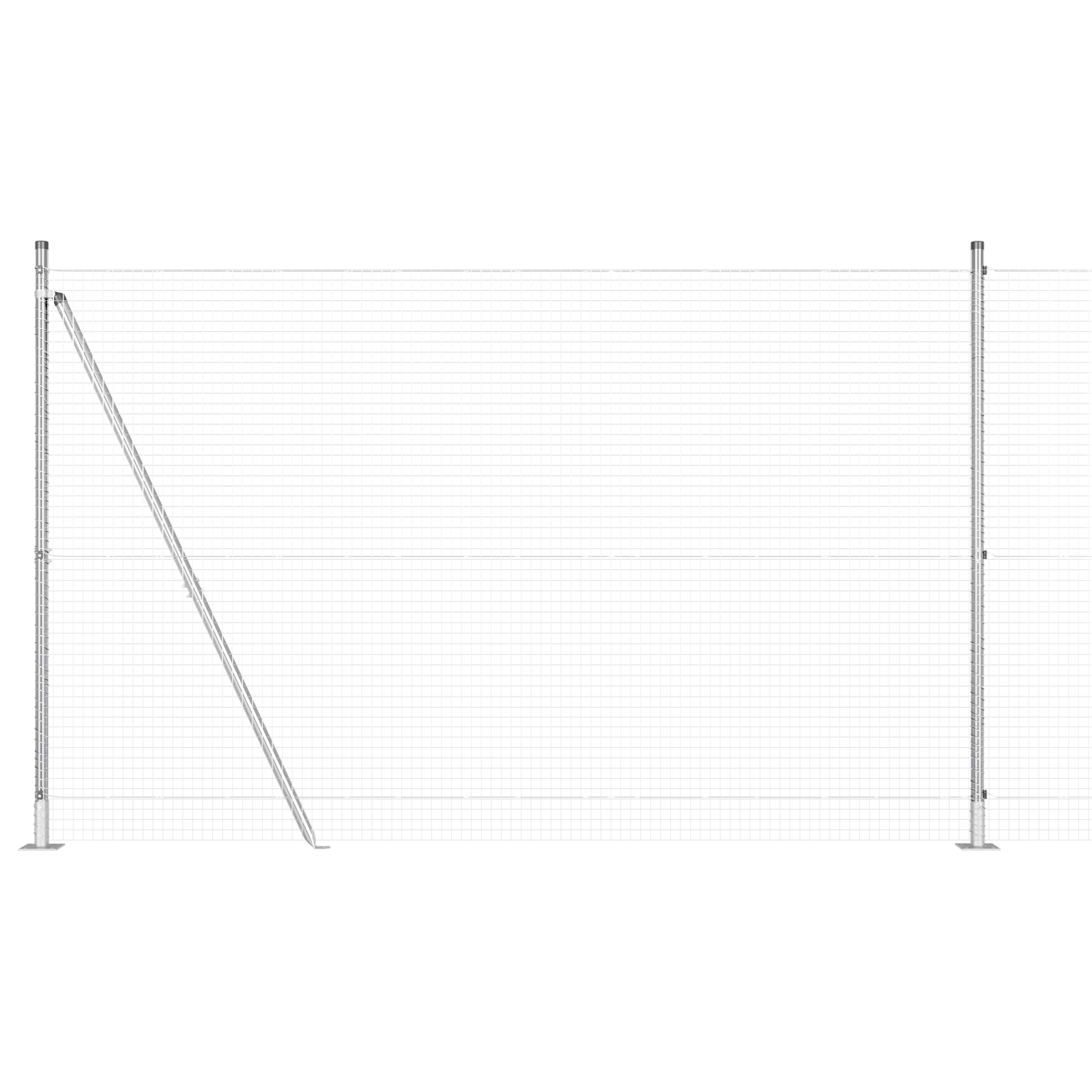 Welded Wire Fence with 7 Flanged Posts 1.4x10 m Galvanised Steel - Image 6